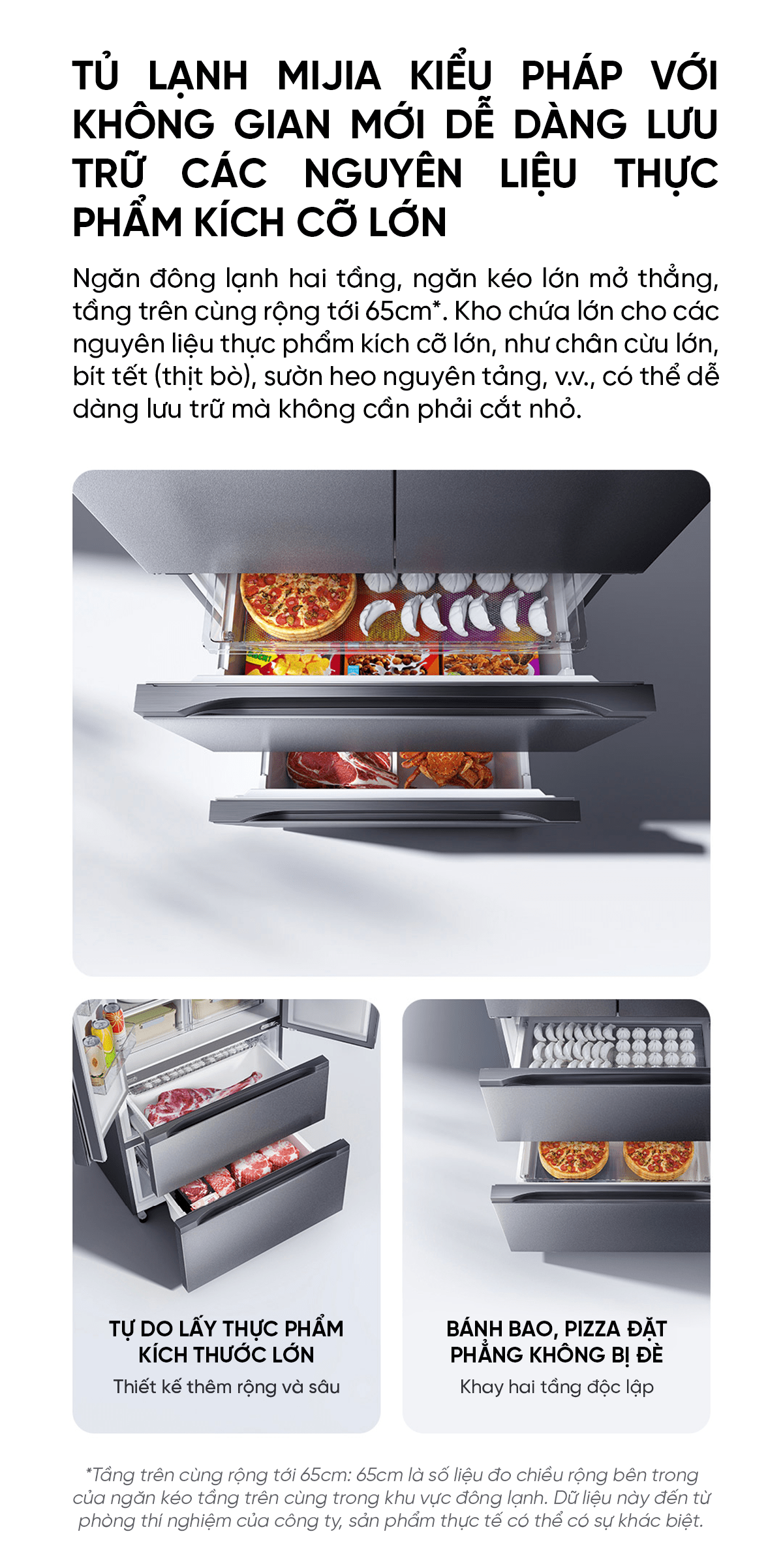 Tủ lạnh 4 cánh Xiaomi Mijia 513L Pro Kiểu Pháp, làm lạnh kép