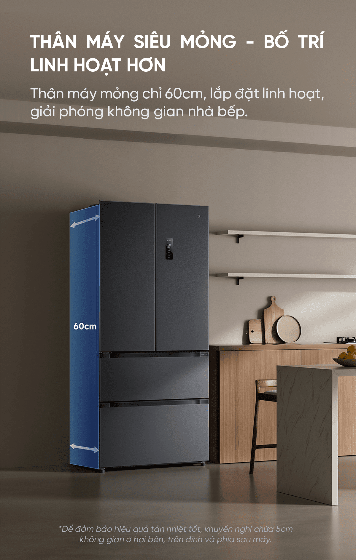 Tủ lạnh 4 cánh Xiaomi Mijia 513L Pro Kiểu Pháp, làm lạnh kép