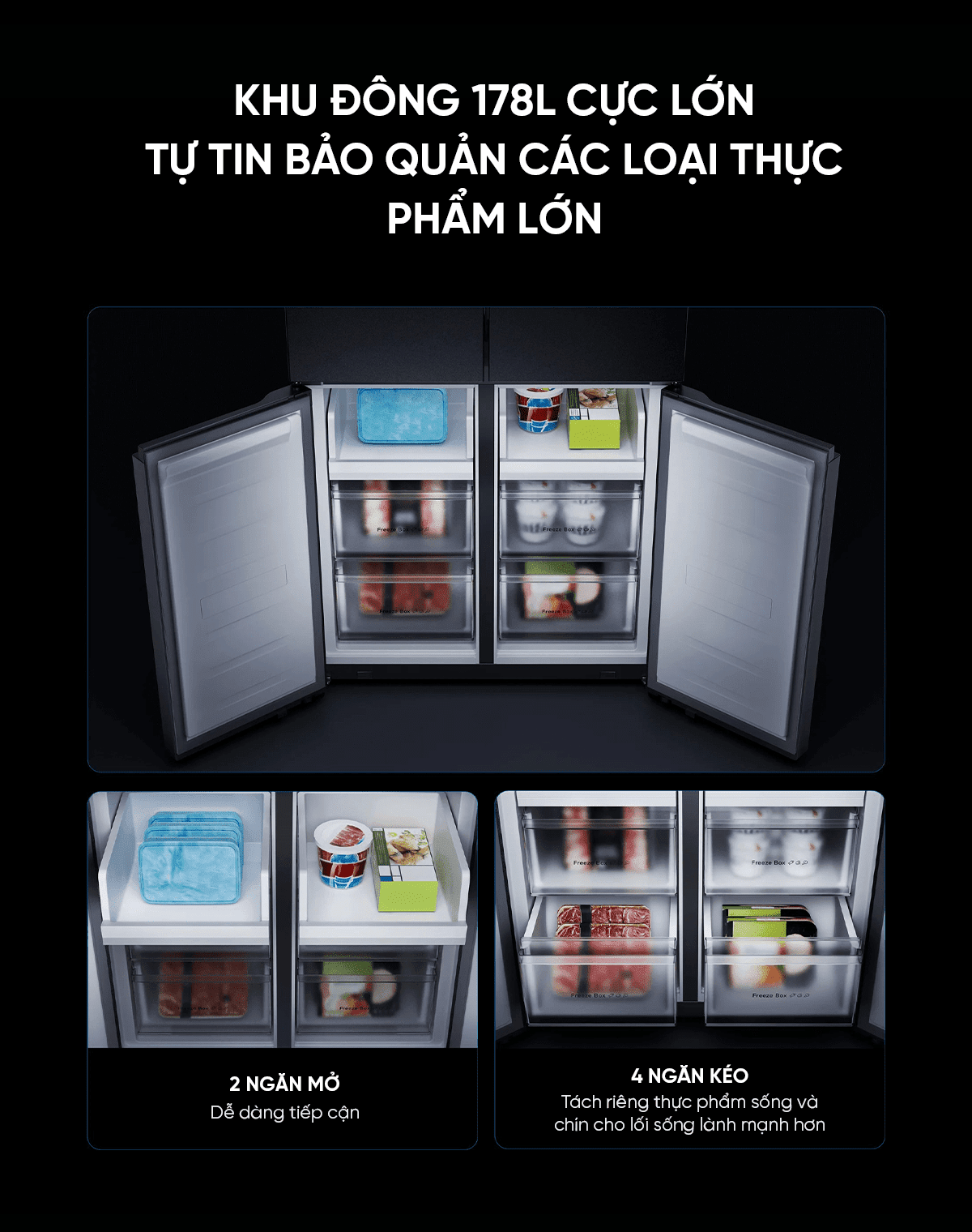 Tủ lạnh Xiaomi Mijia Cross Door 510L – Bản Quốc Tế, Bảo hành hãng