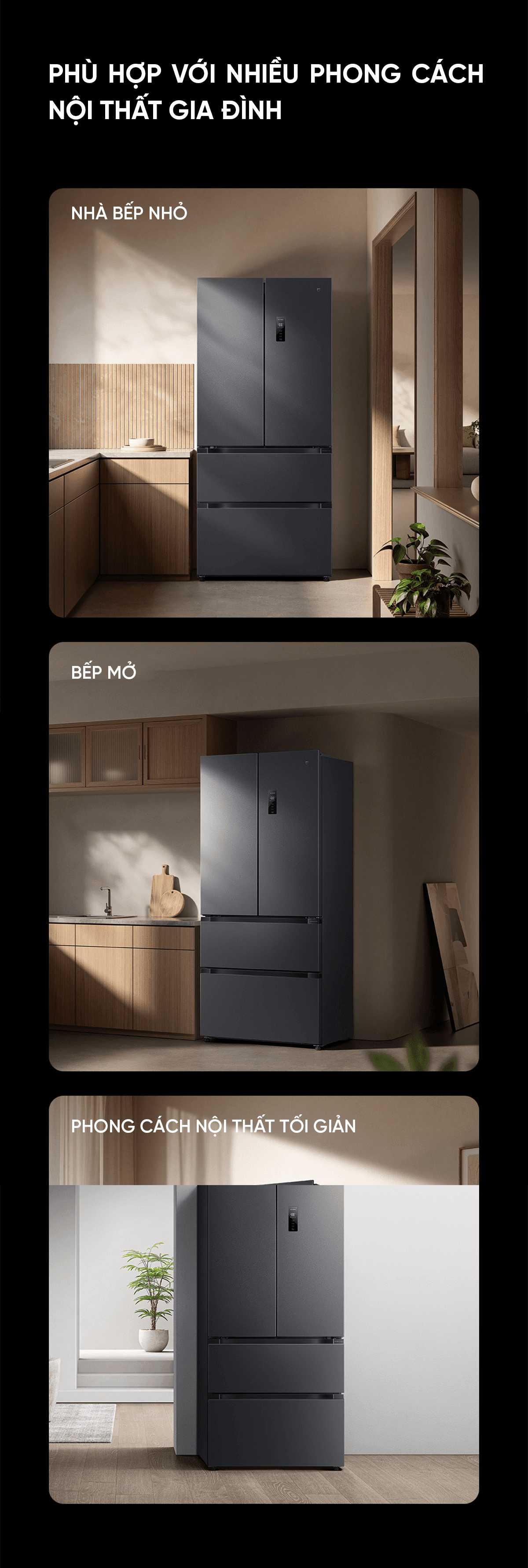 Tủ lạnh 4 cánh Xiaomi Mijia 513L Pro Kiểu Pháp, làm lạnh kép