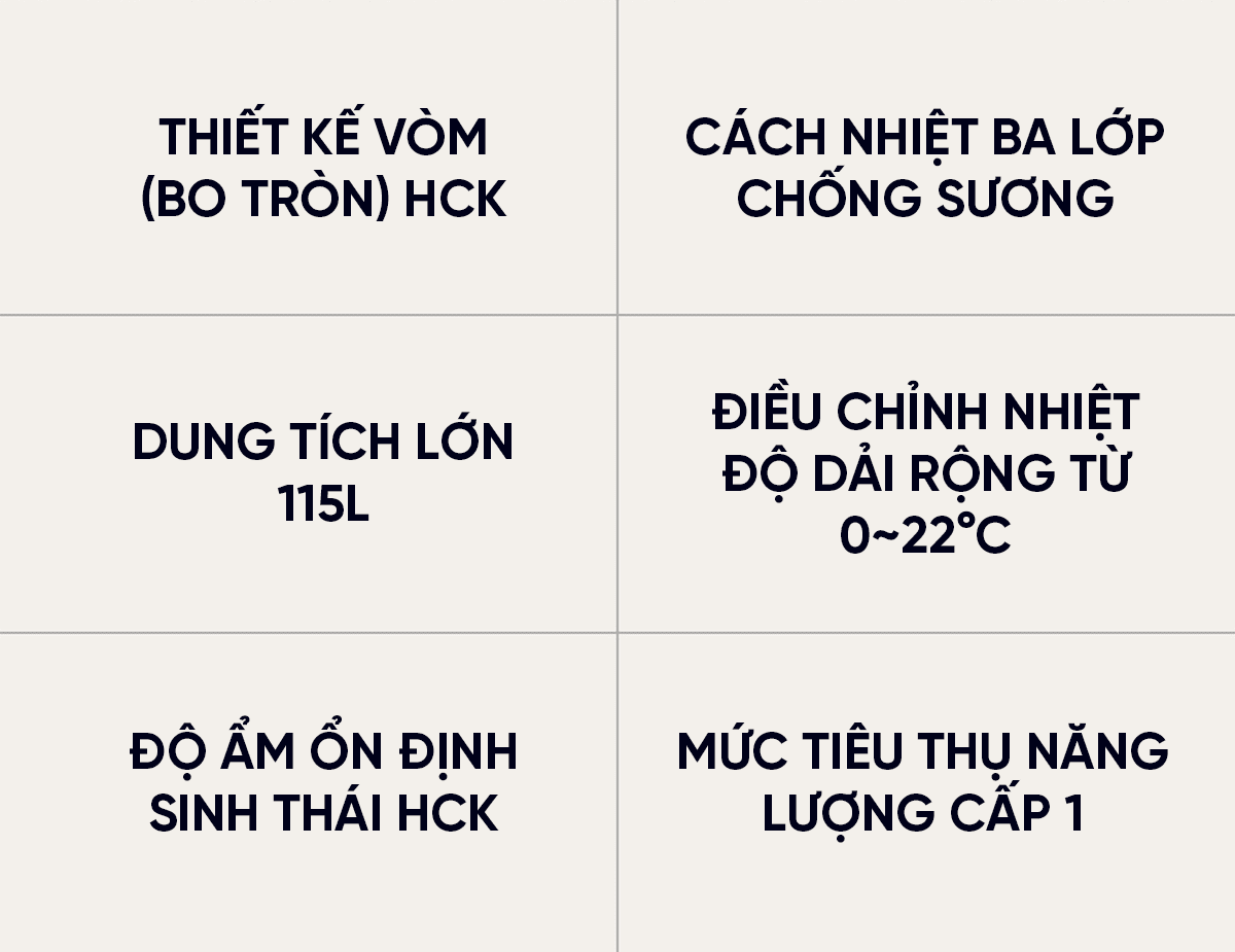 Tủ lạnh Xiaomi HCK Husky Ice Bar 115L màu kem mặt kính