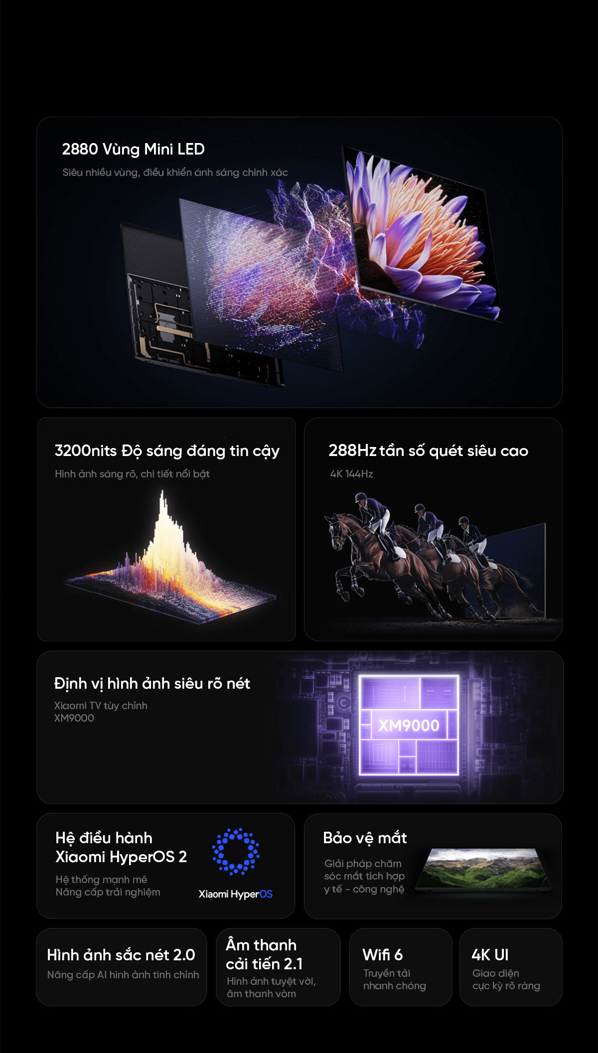 Tivi Xiaomi S Pro 85 Mini LED 85 Inch 2025 288Hz Ram 4/64GB