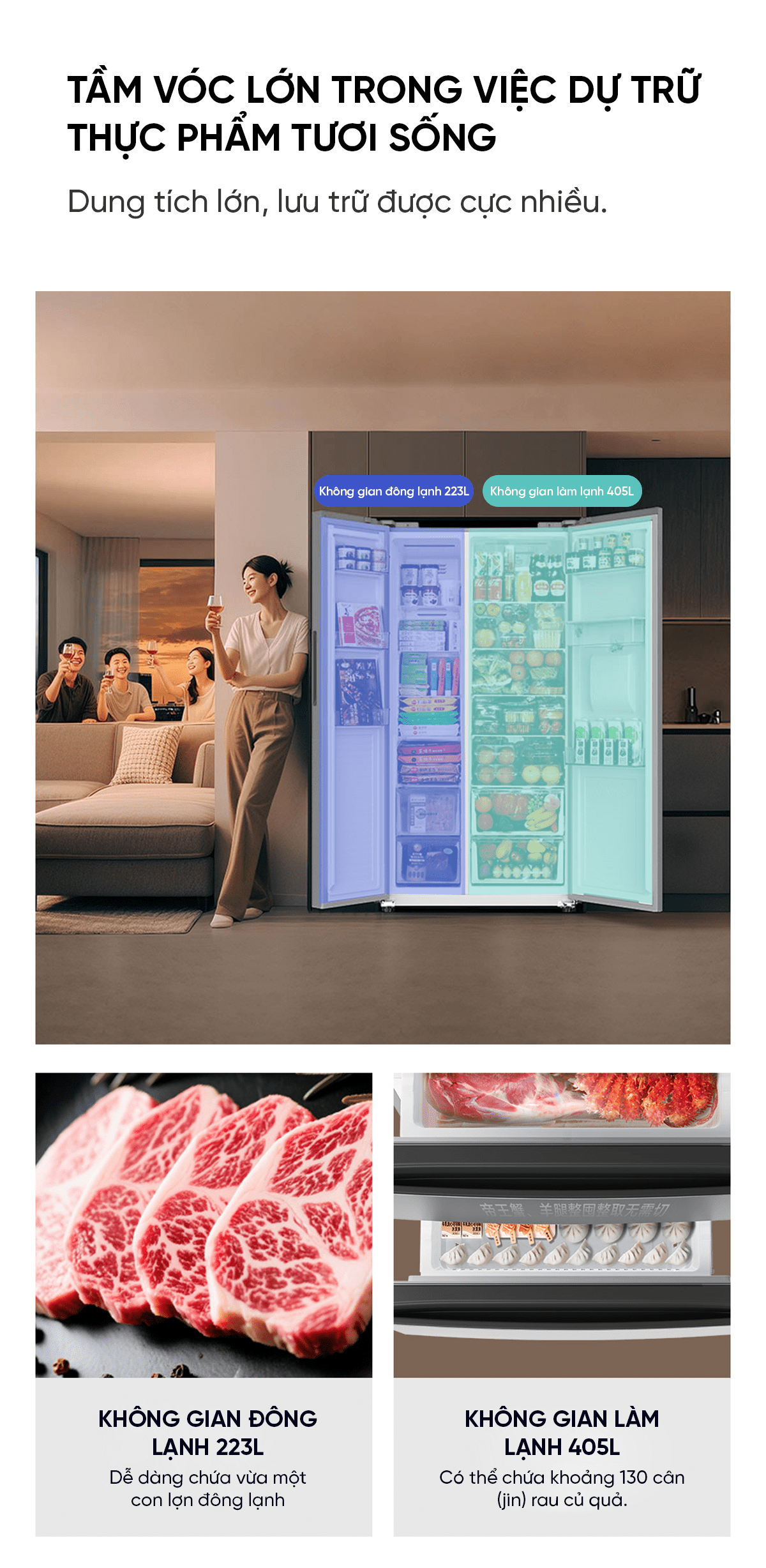 6-3 Tủ lạnh Xiaomi Mijia 2 cánh 628L 3 chức năng trong 1