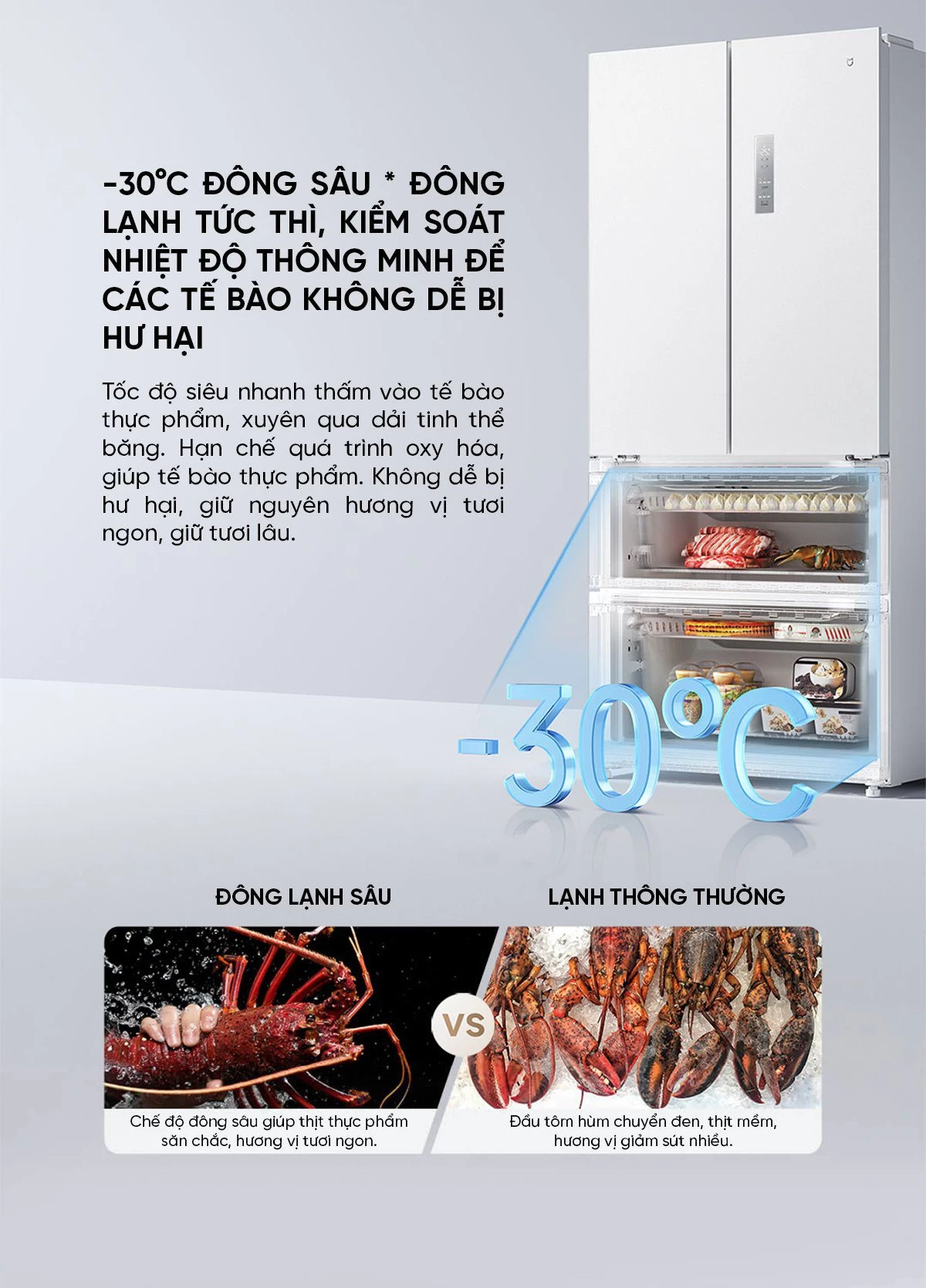 Tủ lạnh Xiaomi Mijia 508L kiểu Pháp Màu Trắng Model 2025