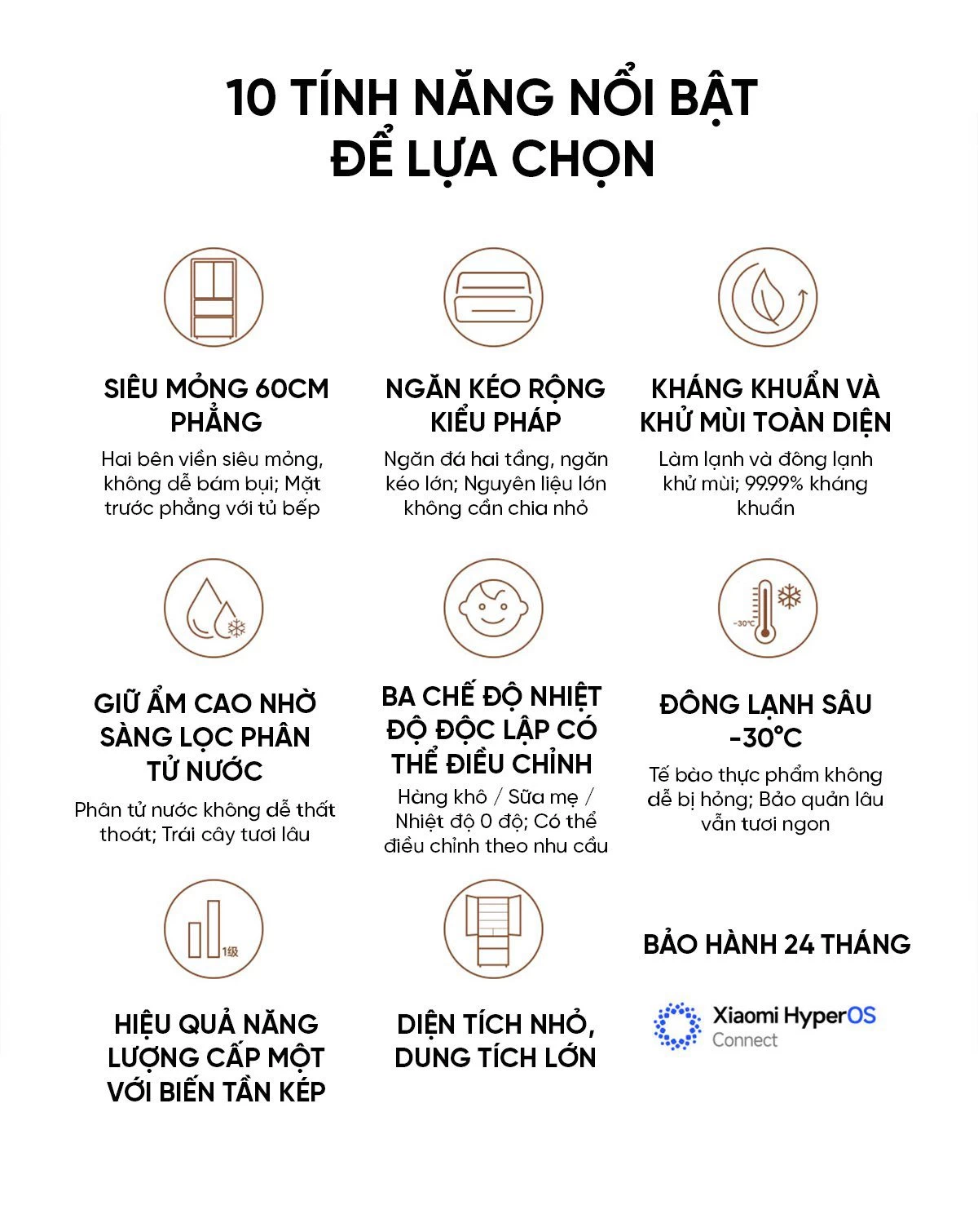 Tủ lạnh Xiaomi Mijia 508L kiểu Pháp Màu Trắng Model 2025