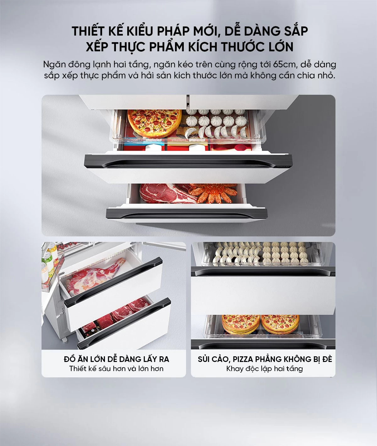 Tủ lạnh Xiaomi Mijia 508L kiểu Pháp Màu Trắng Model 2025