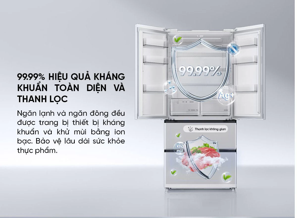 Tủ lạnh Xiaomi Mijia 508L kiểu Pháp Màu Trắng Model 2025