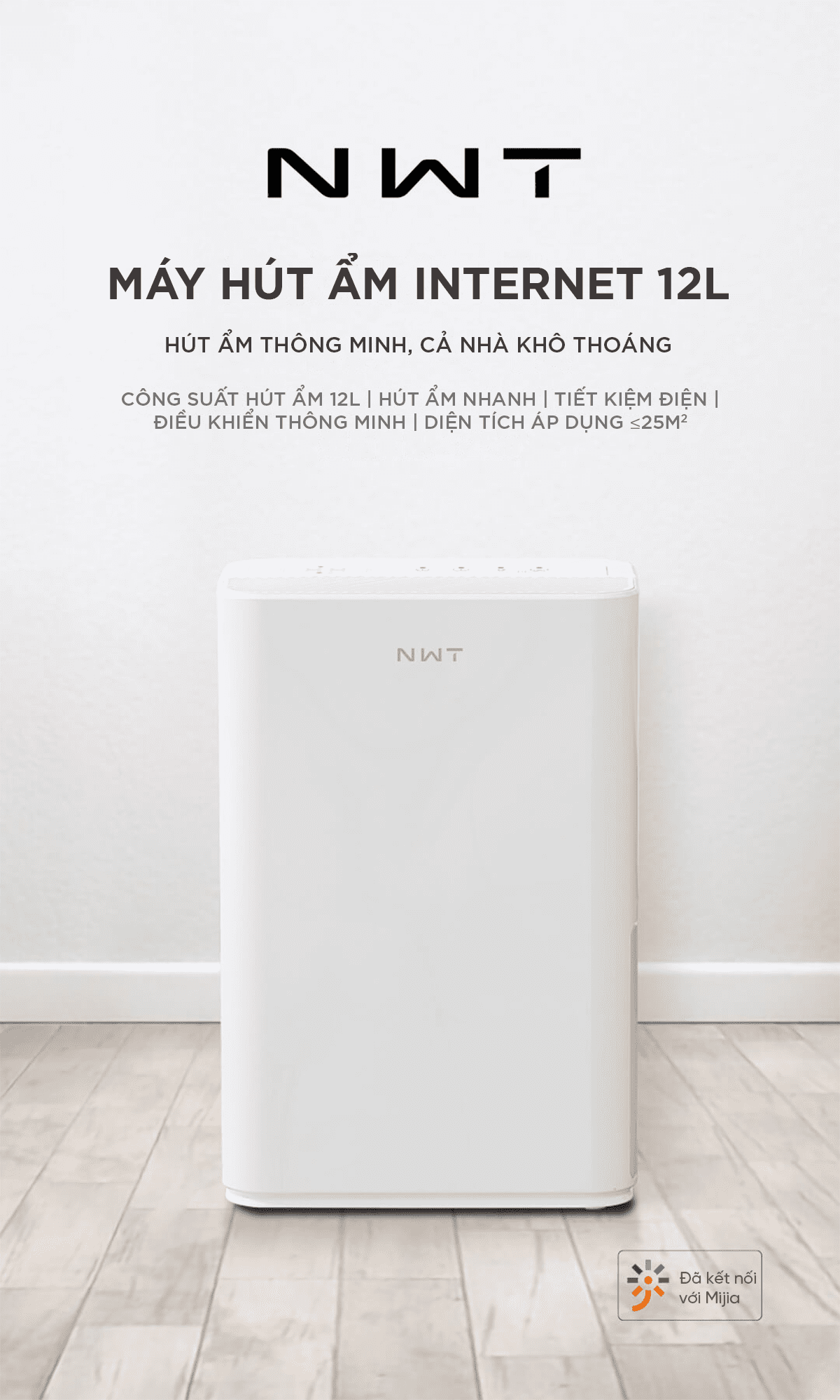 Máy Hút Ẩm Xiaomi NWT 12L Thông Minh