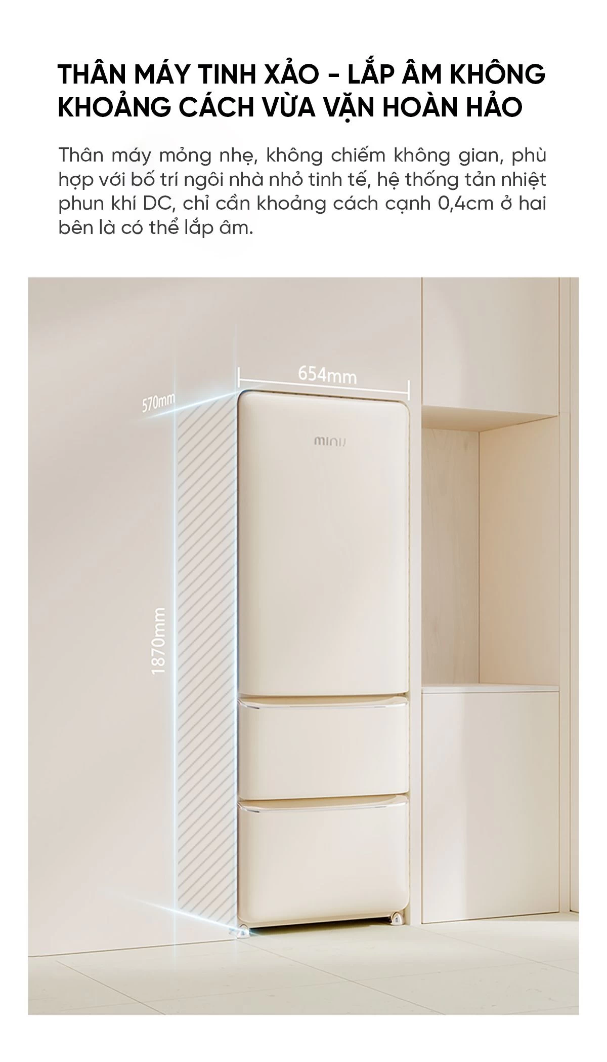 Tủ Lạnh Xiaomi MiniJ Retro 402L Kiểu Pháp, Có Ngăn Đông Mềm