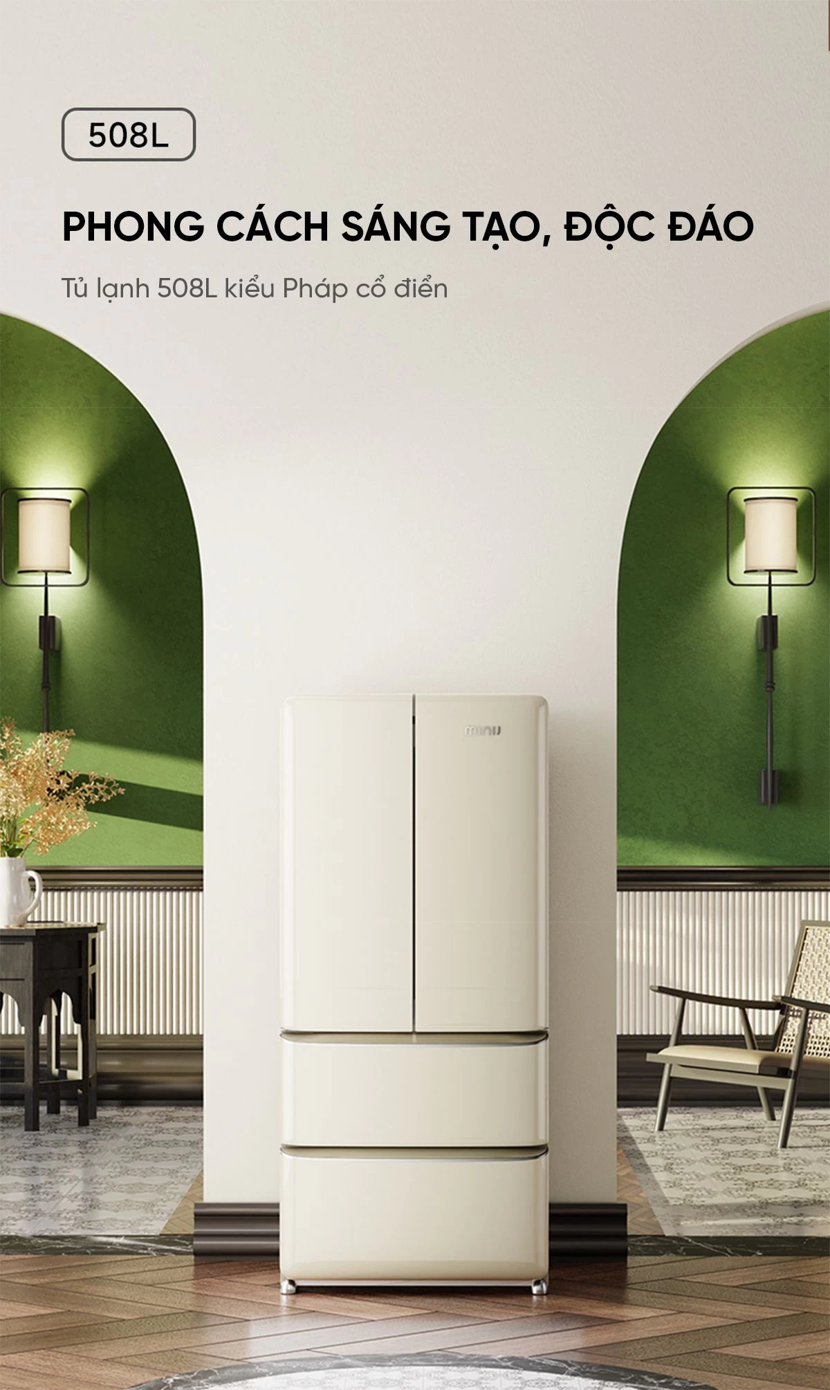 Tủ lạnh MiniJ Retro 508L Plus