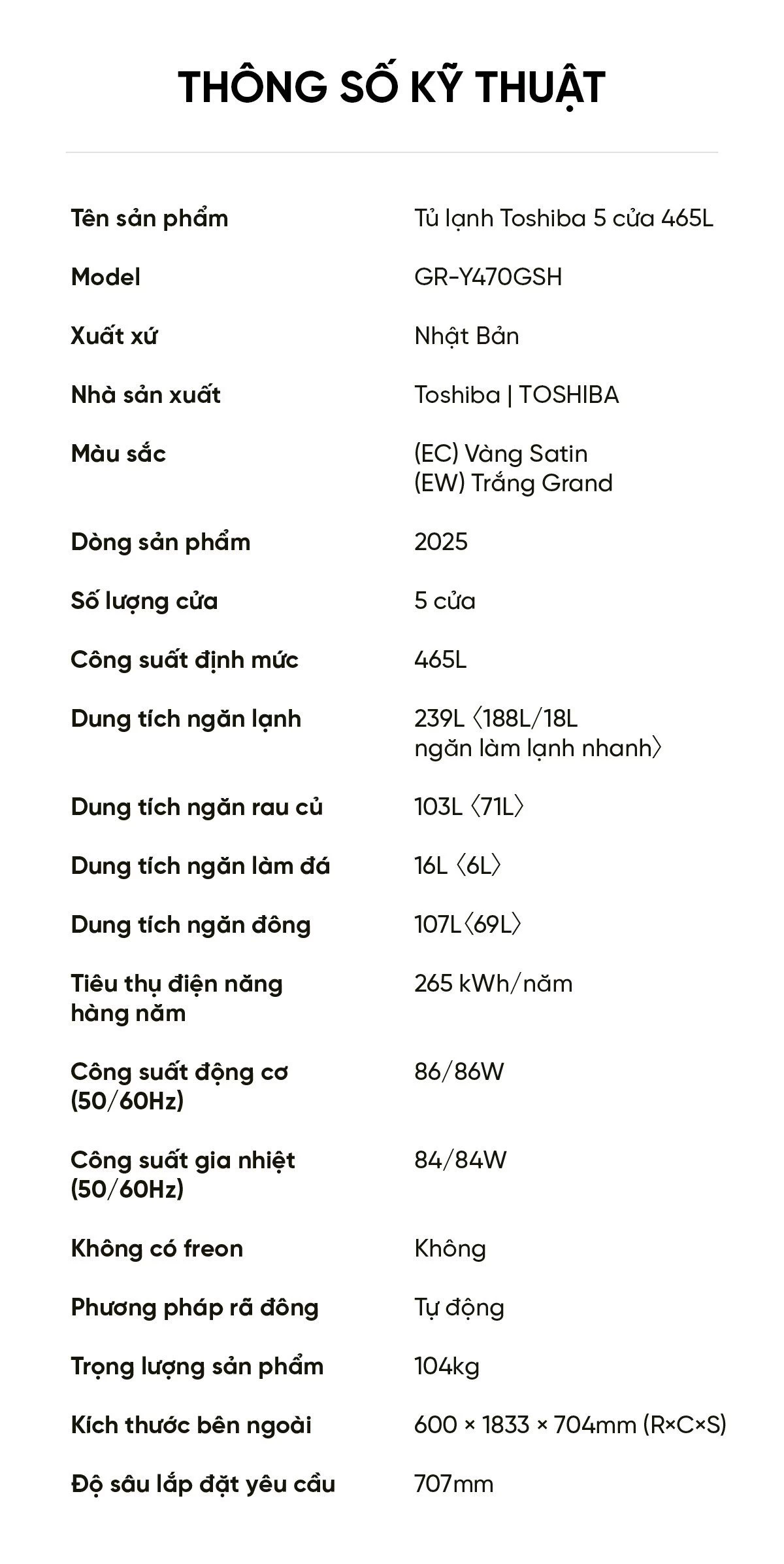 Tủ lạnh Toshiba GR-Y470GSH 465L
