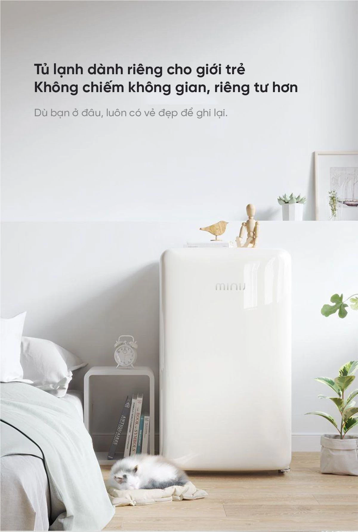 Tủ lạnh Mini MiniJ Retro 121L nhỏ gọn thiết kế hiện đại