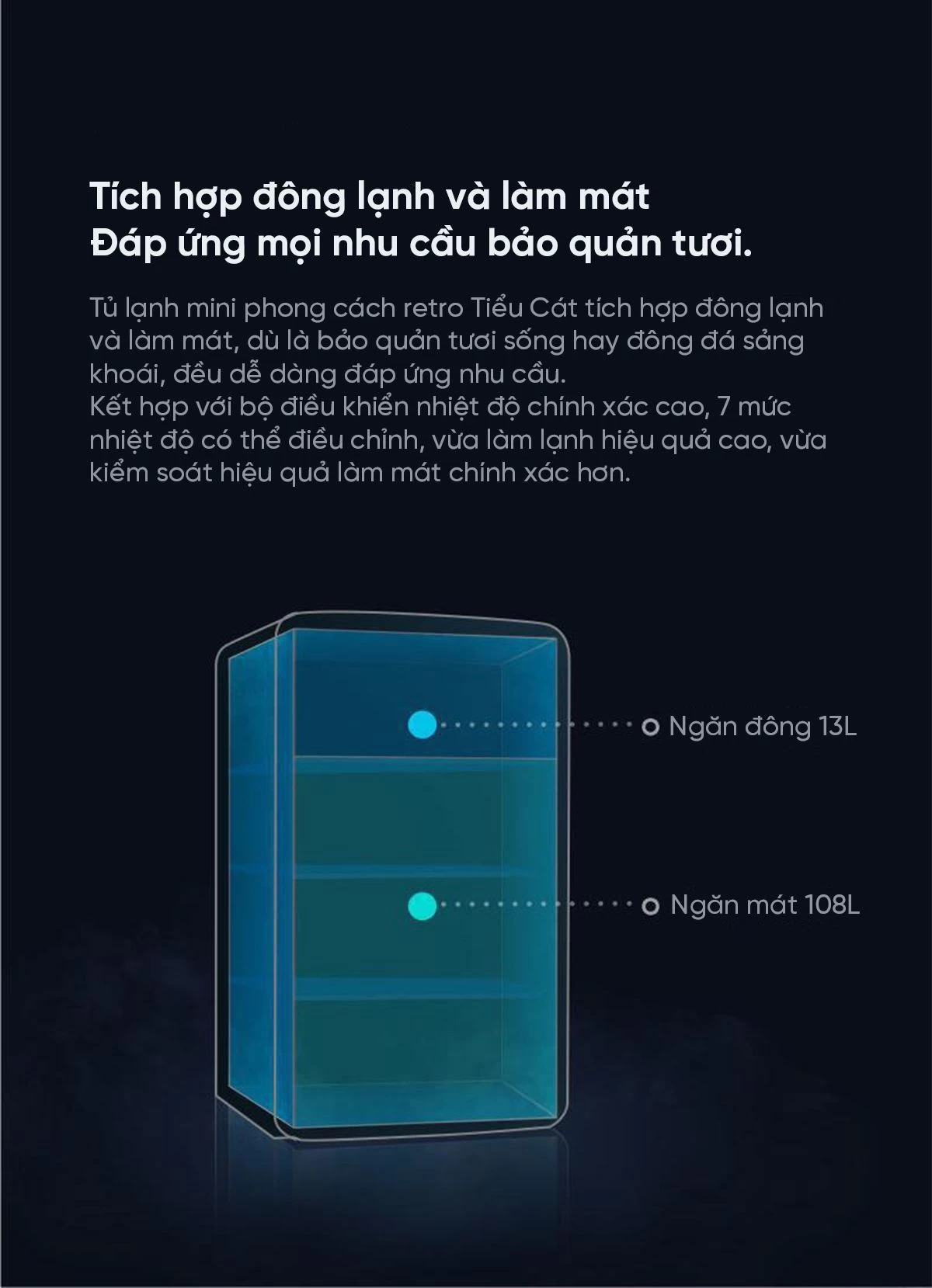 Tủ lạnh Mini MiniJ Retro 121L nhỏ gọn thiết kế hiện đại