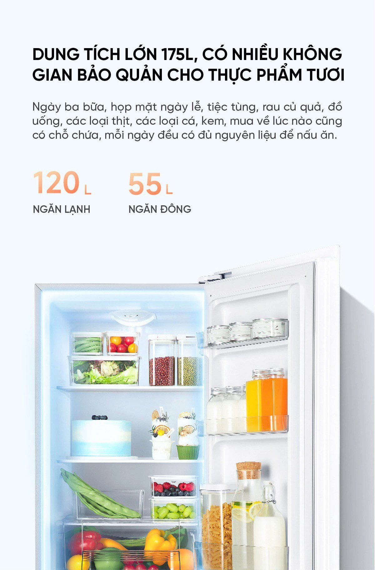 Tủ lạnh Xiaomi Mijia 175L tiết kiệm điện hiệu quả