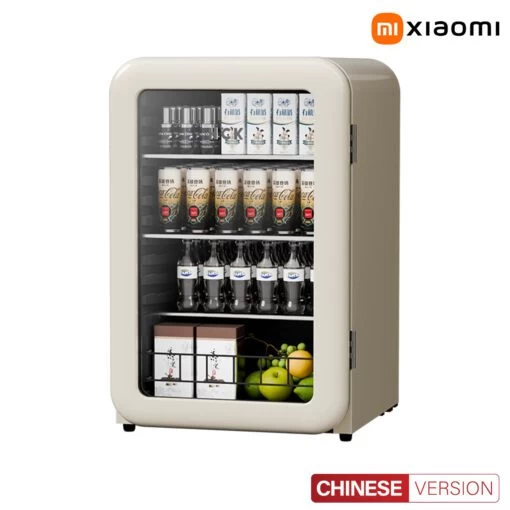 Tủ lạnh Xiaomi HCK Husky Ice Bar 115L màu kem mặt kính