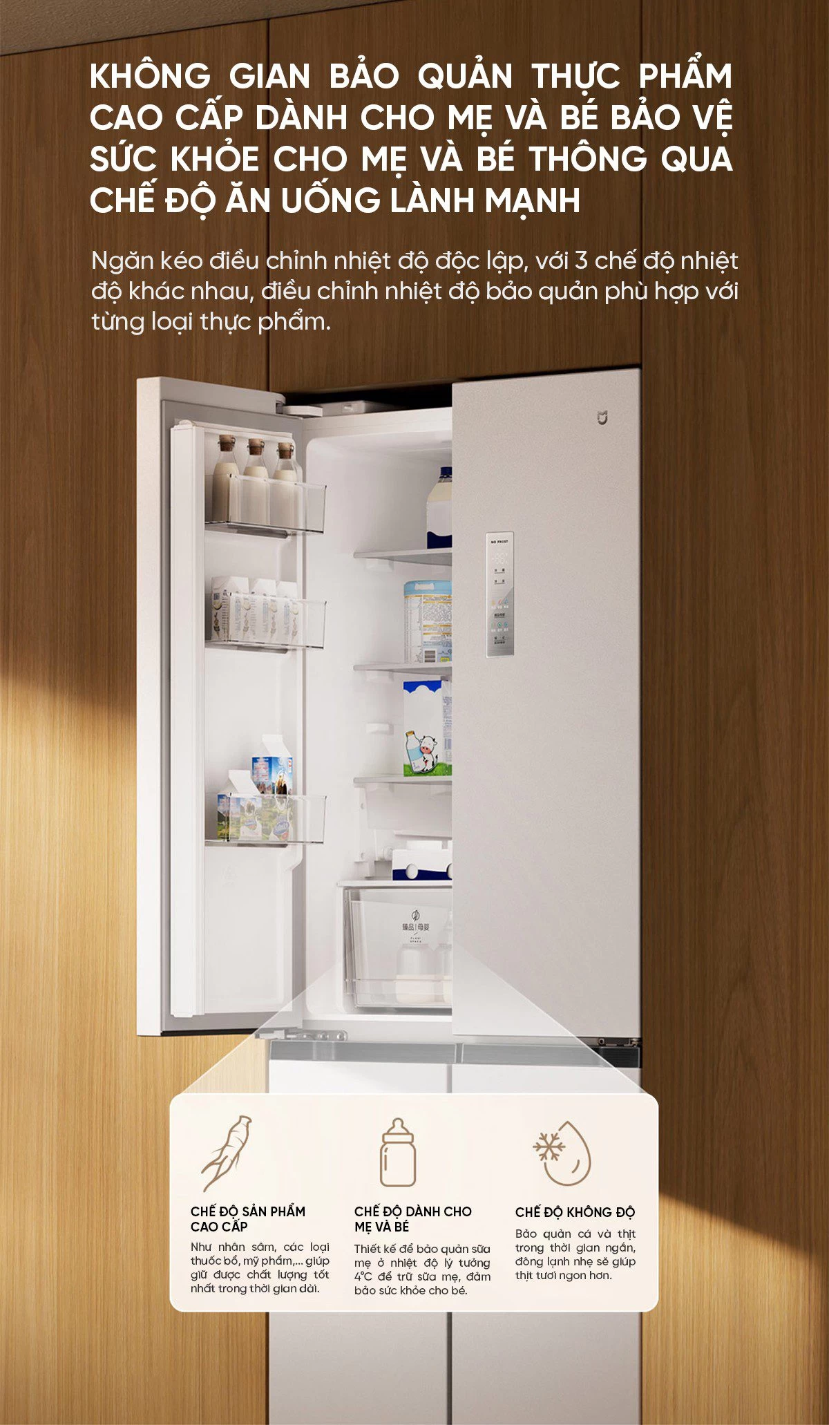 Tủ lạnh Xiaomi Mijia 439L, 4 cửa, thiết kế mỏng, tiết kiệm điện