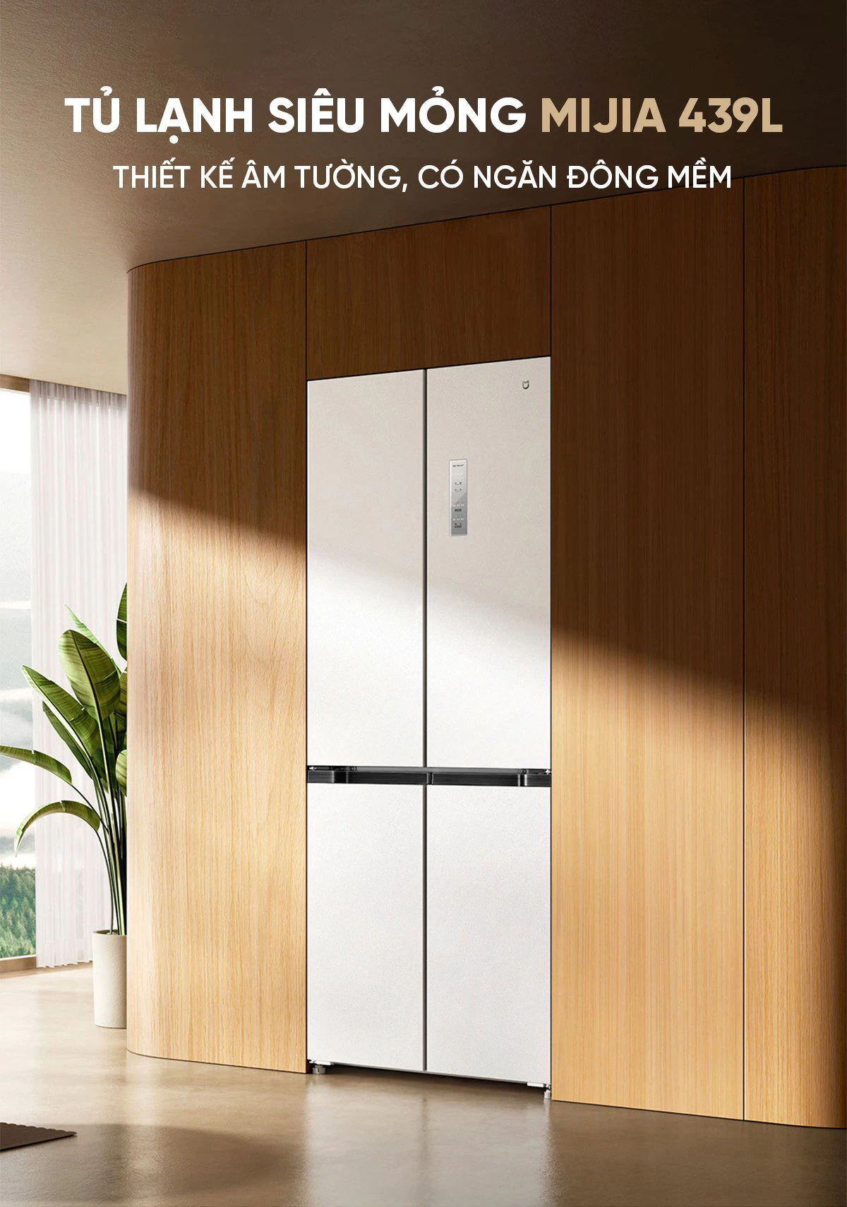 Tủ lạnh Xiaomi Mijia 439L, 4 cửa, thiết kế mỏng, tiết kiệm điện