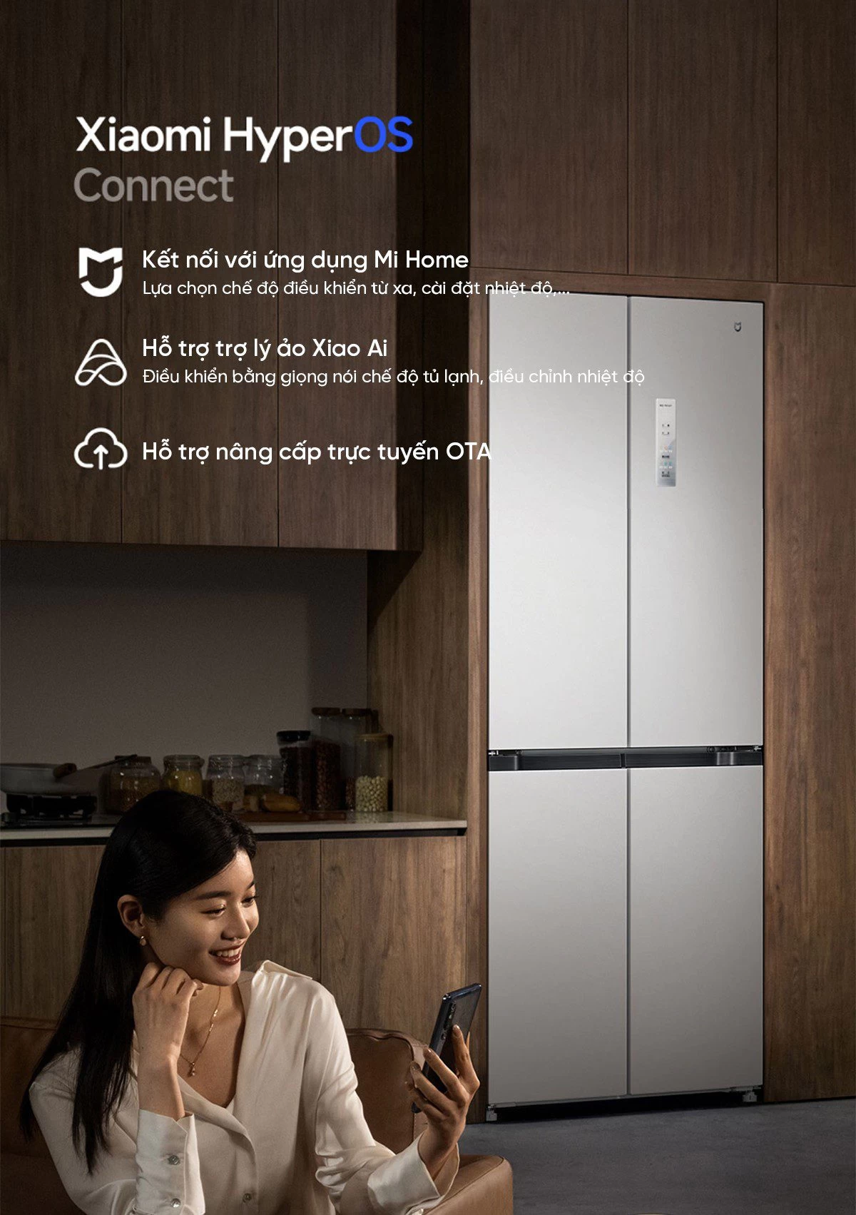 Tủ lạnh Xiaomi Mijia 439L, 4 cửa, thiết kế mỏng, tiết kiệm điện