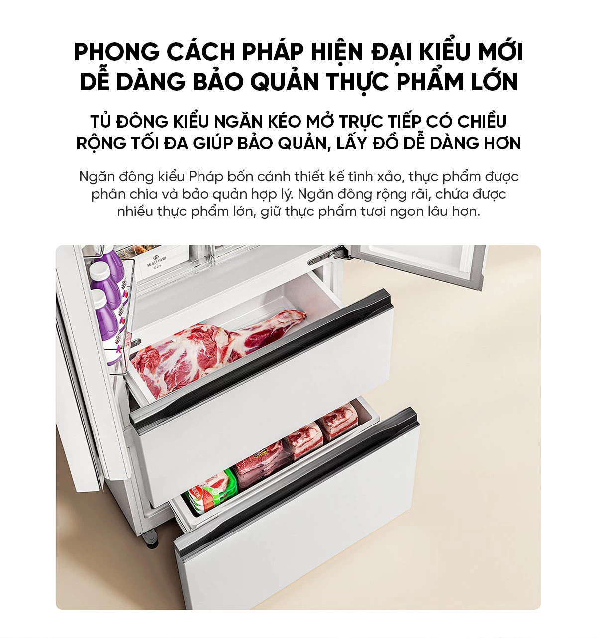 Tủ lạnh Xiaomi Mijia 439L kiểu Pháp, thiết kế mỏng, sức chứa lớn