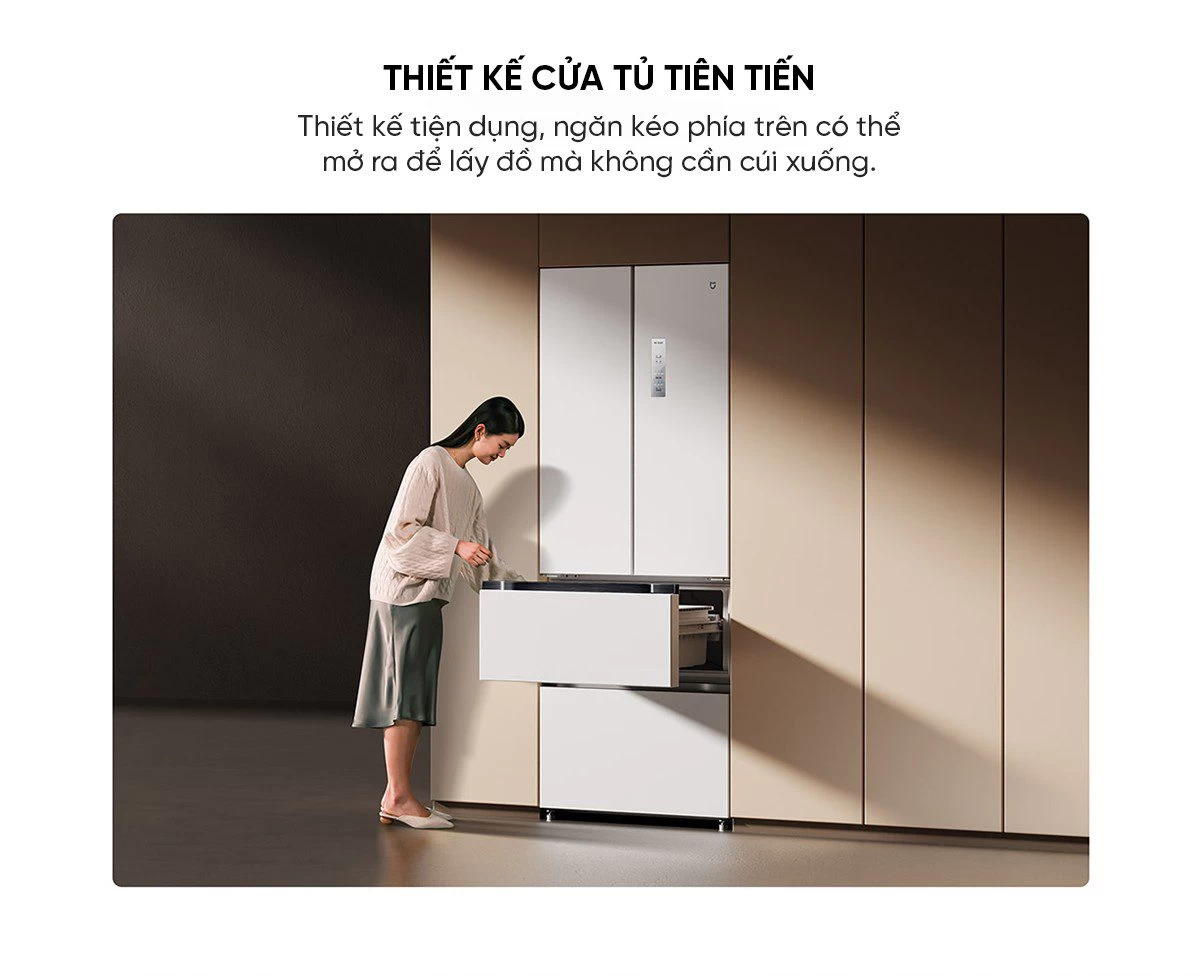Tủ lạnh Xiaomi Mijia 439L kiểu Pháp, thiết kế mỏng, sức chứa lớn