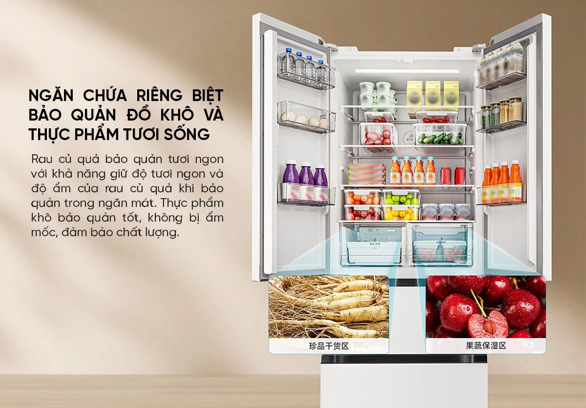 Tủ lạnh Xiaomi Mijia 439L kiểu Pháp, thiết kế mỏng, sức chứa lớn
