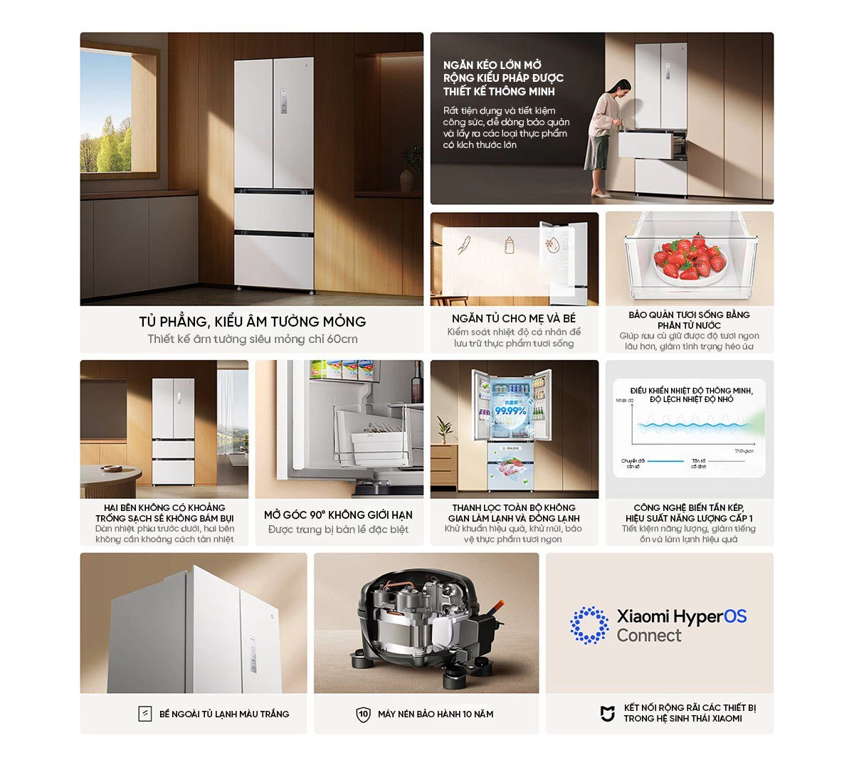Tủ lạnh Xiaomi Mijia 439L kiểu Pháp, thiết kế mỏng, sức chứa lớn