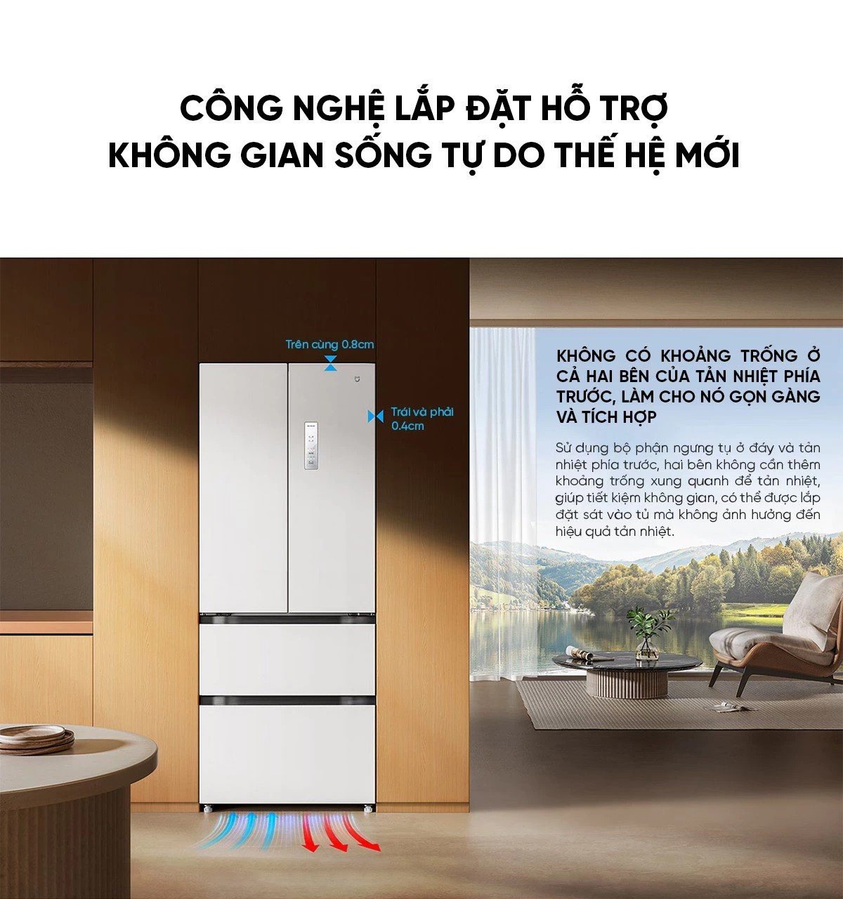Tủ lạnh Xiaomi Mijia 439L kiểu Pháp, thiết kế mỏng, sức chứa lớn
