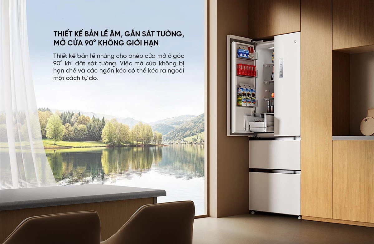 Tủ lạnh Xiaomi Mijia 439L kiểu Pháp, thiết kế mỏng, sức chứa lớn