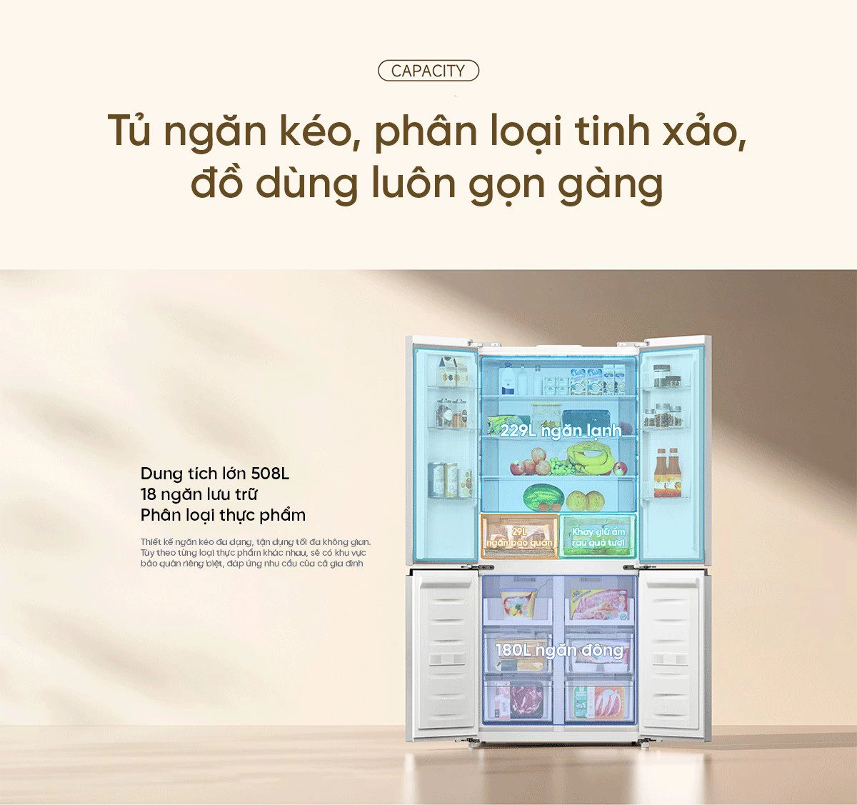 Tủ lạnh Xiaomi Mijia 508L, 4 cửa, thiết kế siêu mỏng