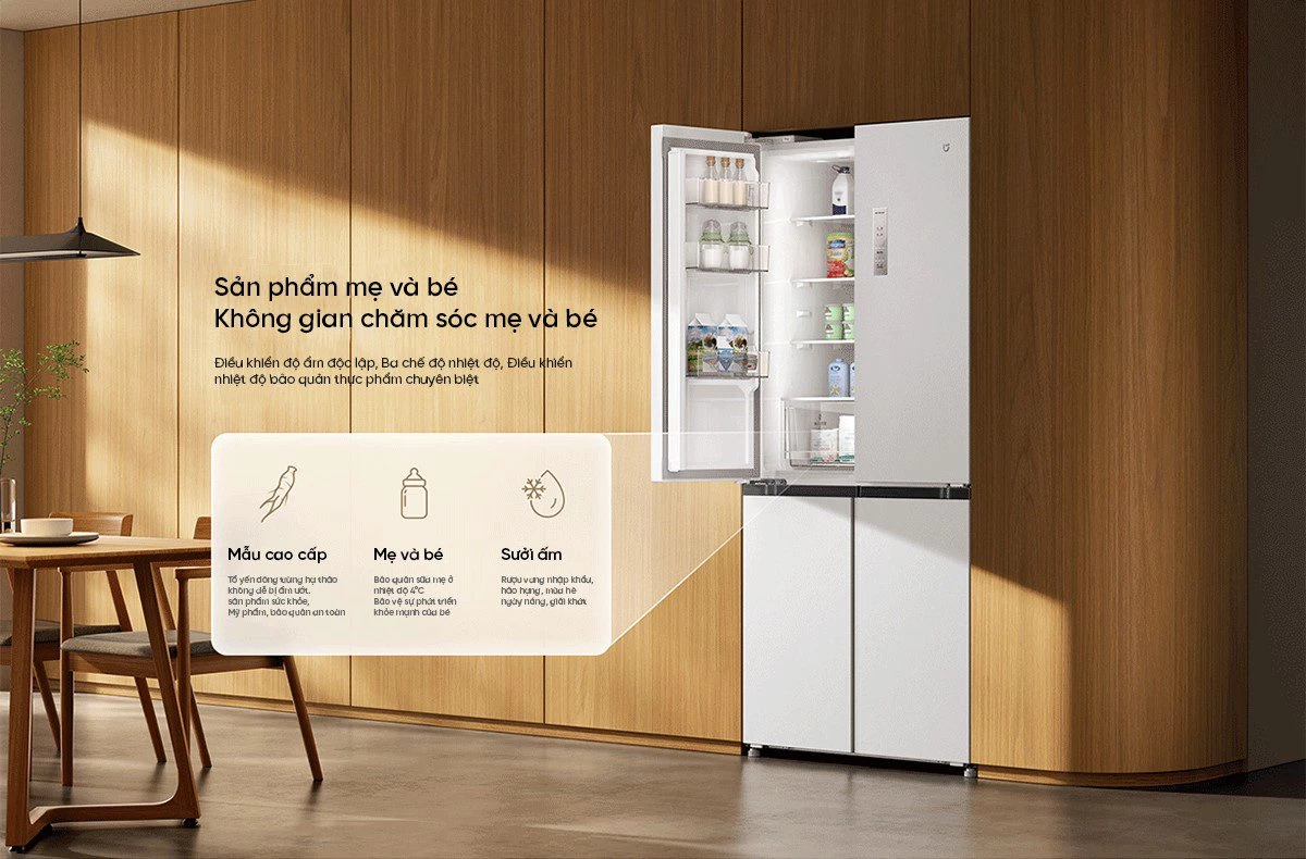 Tủ lạnh Xiaomi Mijia 508L, 4 cửa, thiết kế siêu mỏng