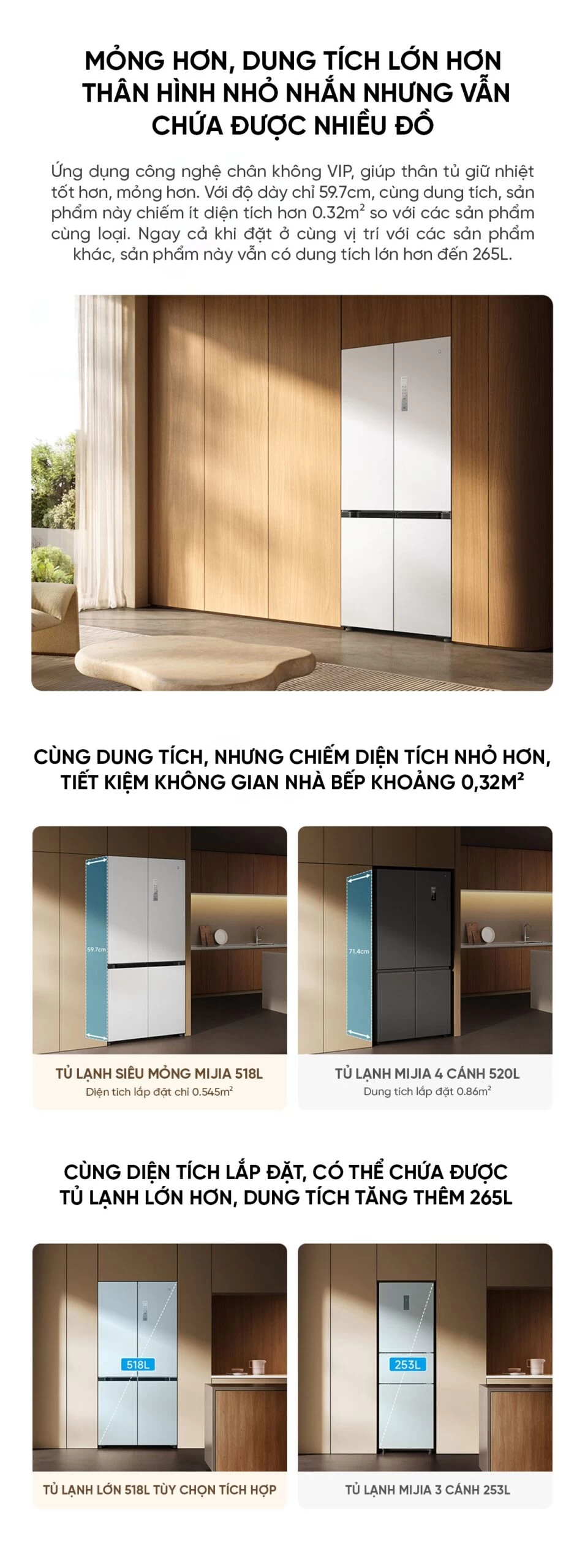 Tủ lạnh Xiaomi Mijia 518L, 4 cửa, có ngăn đông mềm