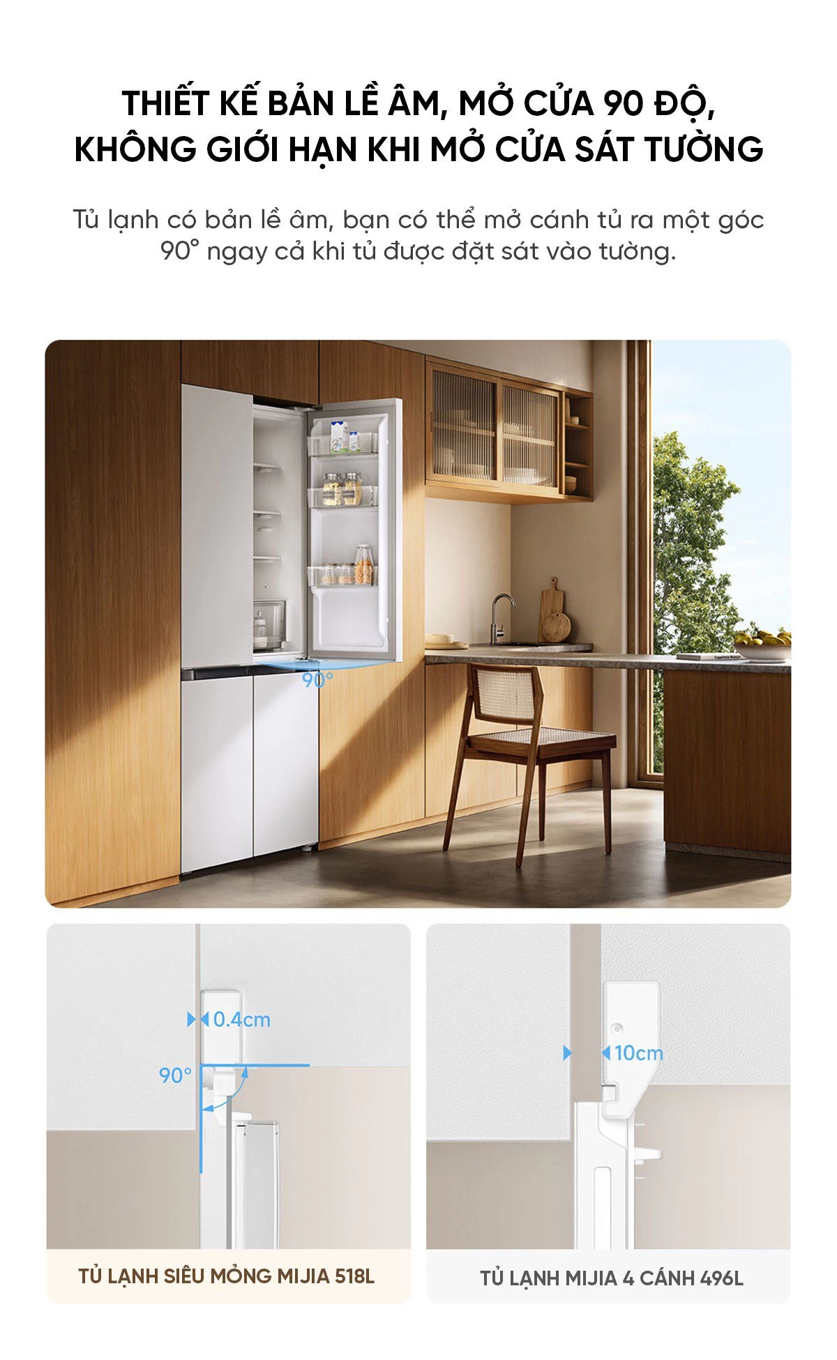 Tủ lạnh Xiaomi Mijia 518L, 4 cửa, có ngăn đông mềm