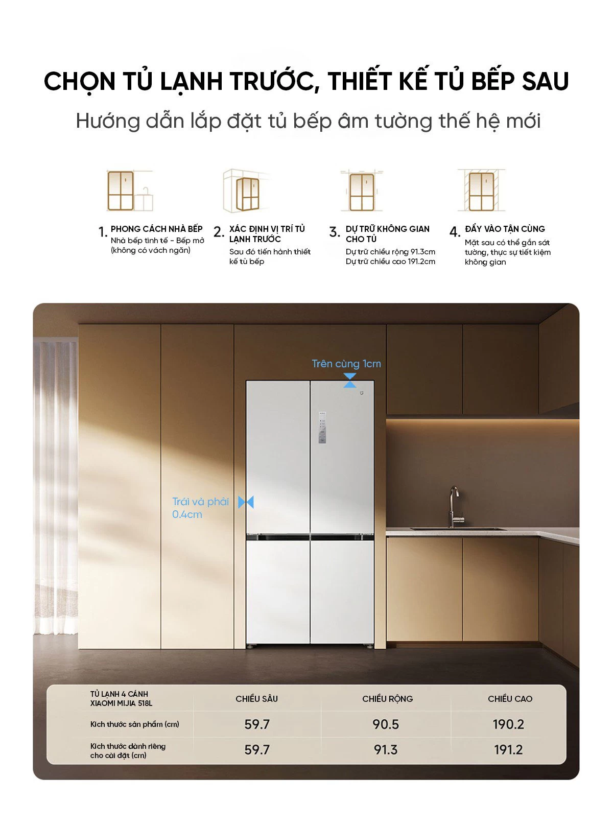 Tủ lạnh Xiaomi Mijia 518L, 4 cửa, có ngăn đông mềm