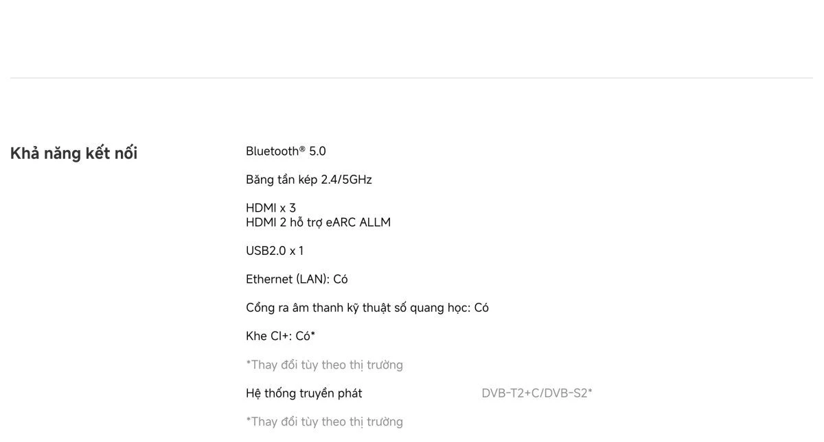 xiaomi-a-55-2026-26 Tivi Xiaomi A 55 Inch – 2026 Bản Quốc Tế – 4K/60Hz – 2GB/8GB