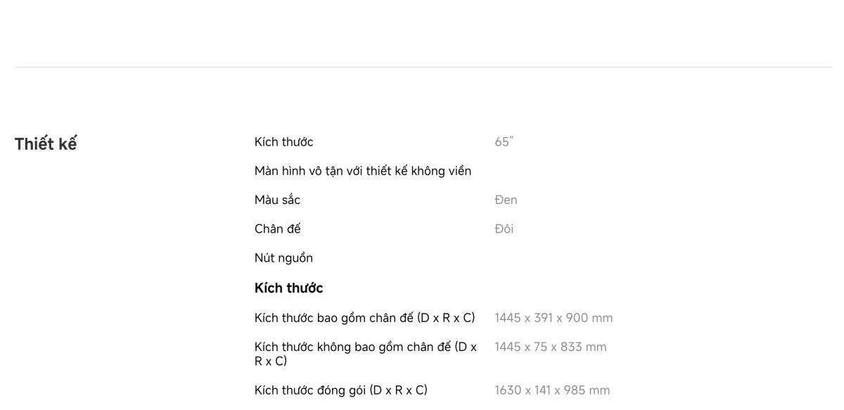 xiaomi-a-65-2026-23 Tivi Xiaomi A 65 Inch – 2026 Bản Quốc Tế – 4K/60Hz – 2GB/8GB