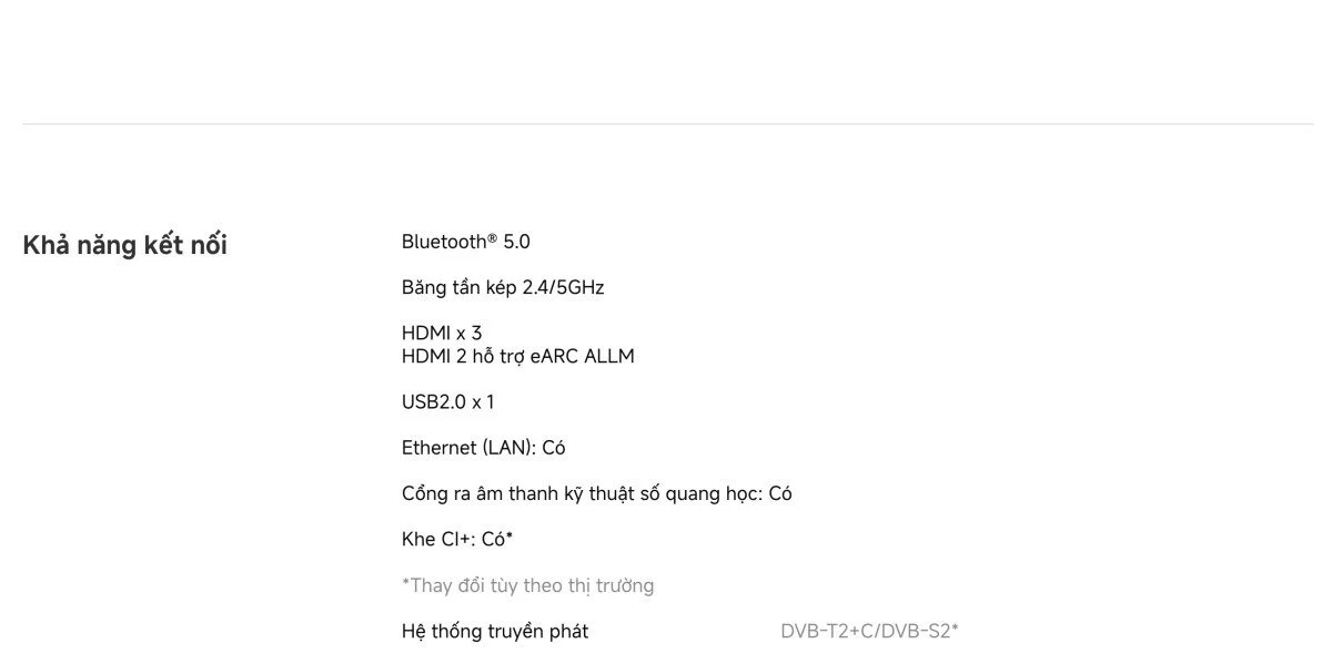 xiaomi-a-65-2026-26 Tivi Xiaomi A 65 Inch – 2026 Bản Quốc Tế – 4K/60Hz – 2GB/8GB