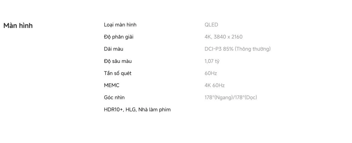 Tivi Xiaomi A Pro 55 Inch – 2026 Bản Quốc Tế – QLED 4K/60Hz – 2GB/8GB