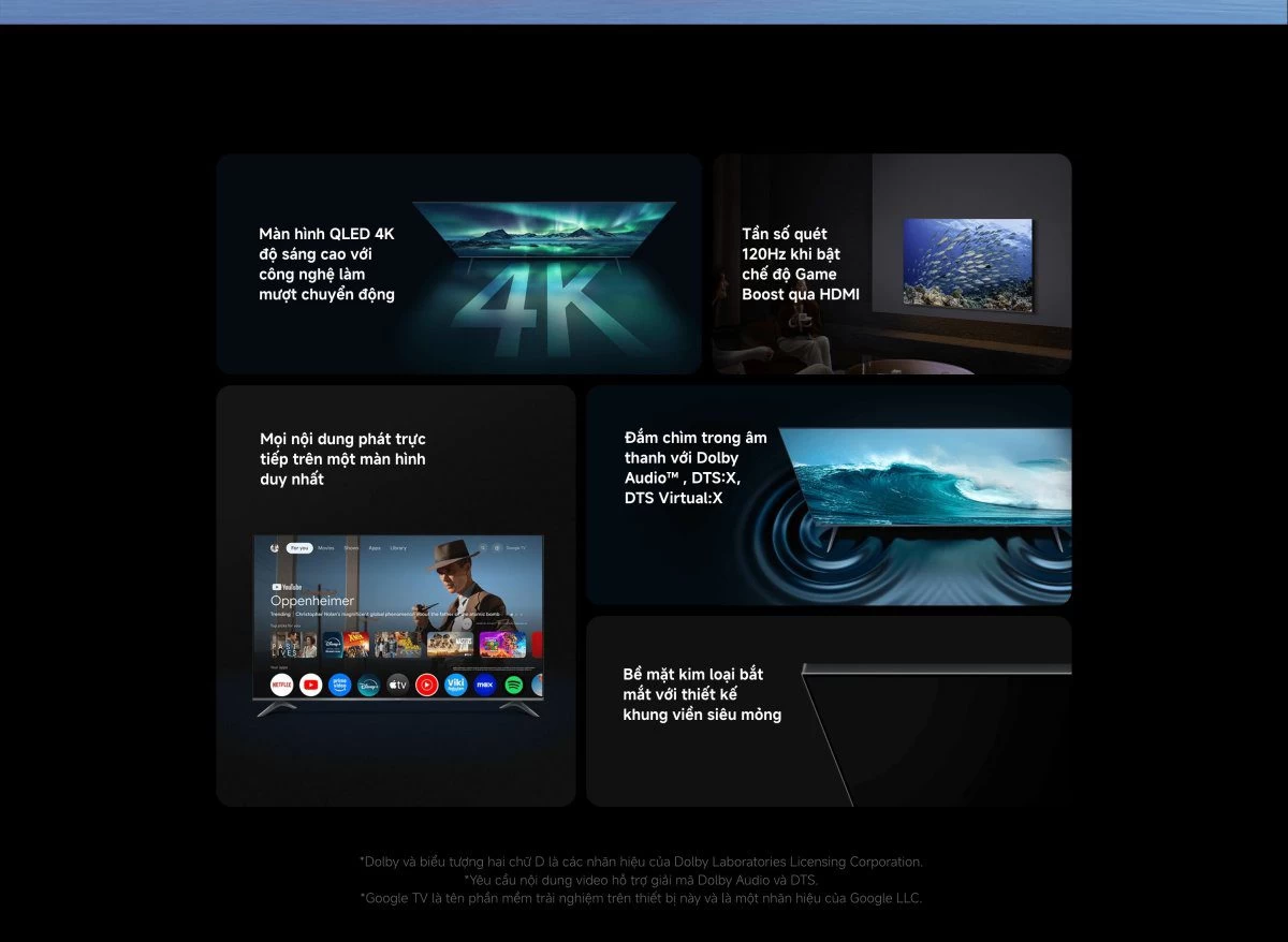 Tivi Xiaomi A Pro 65 Inch – 2026 Bản Quốc Tế – QLED 4K/60Hz – 2GB/8GB