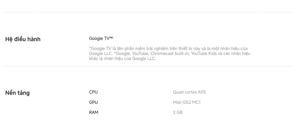 Tivi Xiaomi A Pro 65 Inch – 2026 Bản Quốc Tế – QLED 4K/60Hz – 2GB/8GB