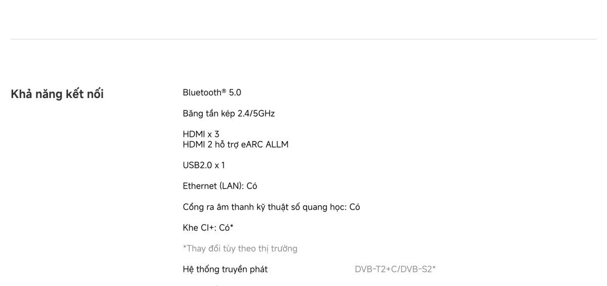 Tivi Xiaomi A Pro 65 Inch – 2026 Bản Quốc Tế – QLED 4K/60Hz – 2GB/8GB