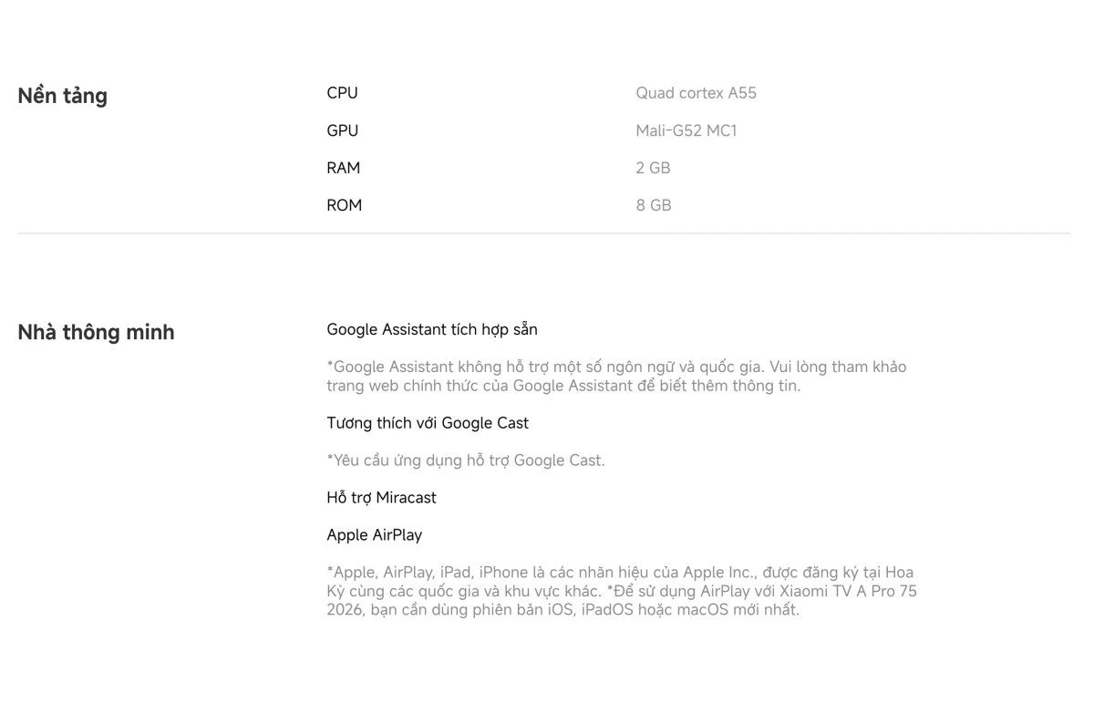 xiaomi-a-pro-75-2026-23 Tivi Xiaomi A Pro 75 Inch – 2026 Bản Quốc Tế – QLED 4K/60Hz – 2GB/8GB