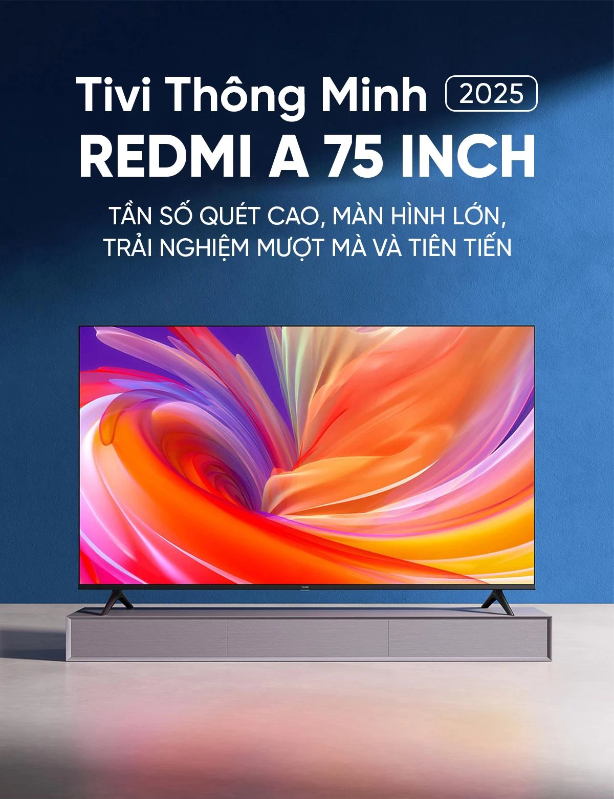 Tivi Xiaomi Redmi A75 2025 75 Inch 2/32GB 120Hz phiên bản tiết kiệm điện