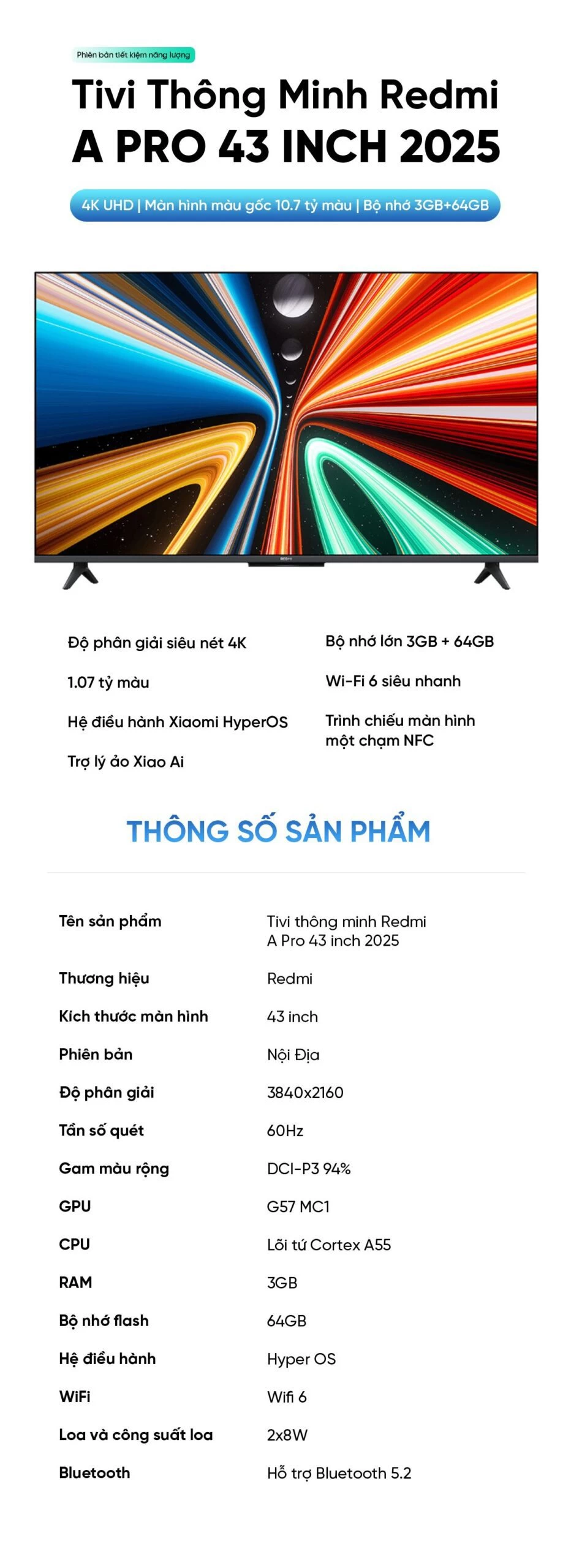 xiaomi-redmi-a-pro-43-inch-2025-19 Tivi Xiaomi Redmi A Pro 43 Inch 2025 Ram 3/64GB Tiết Kiệm Điện