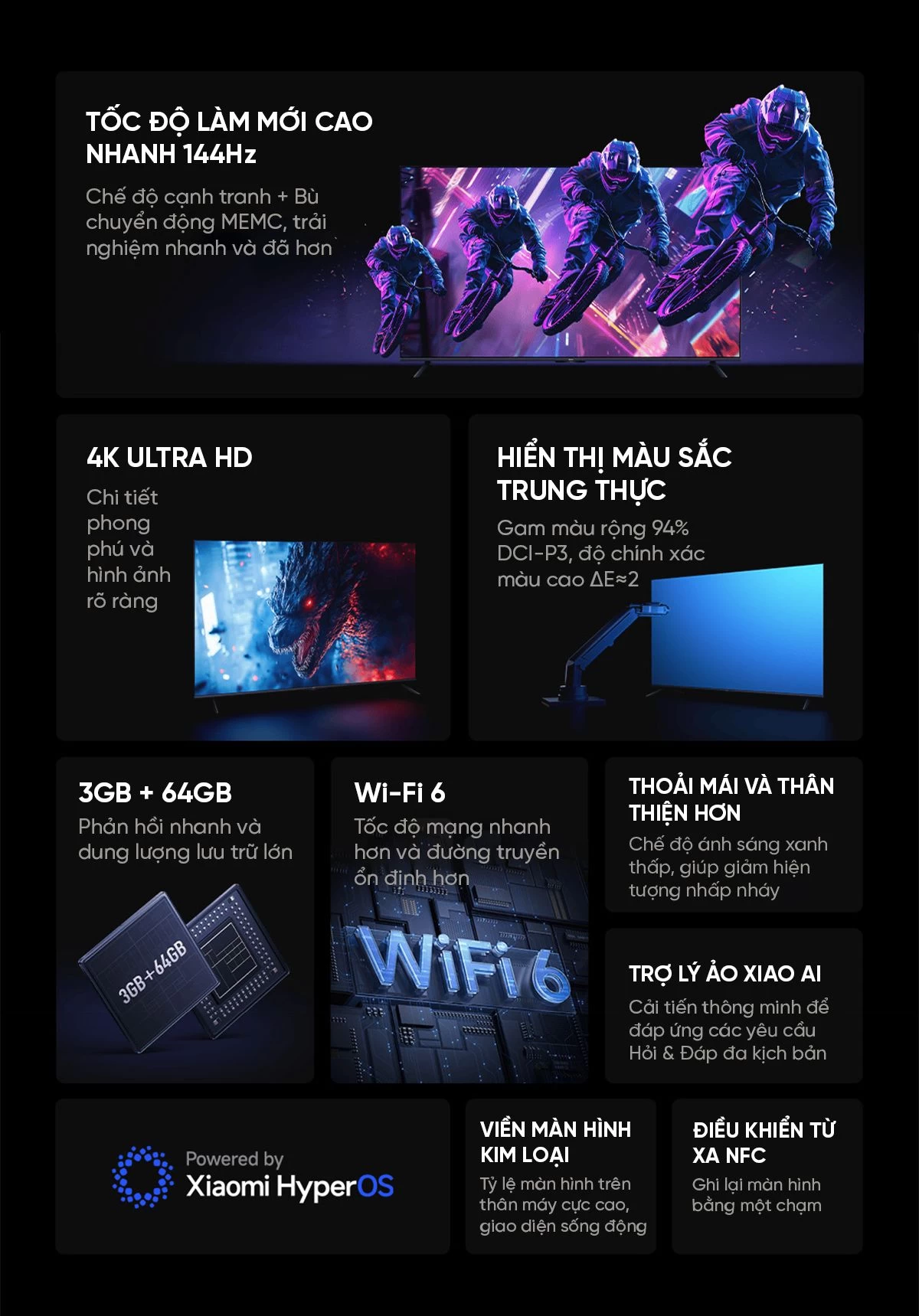 xiaomi-redmi-a-pro-75-inch-2025-3 Tivi Xiaomi Redmi A Pro 75 Inch 2025 Ram 3/64GB 144Hz Tiết Kiệm Điện