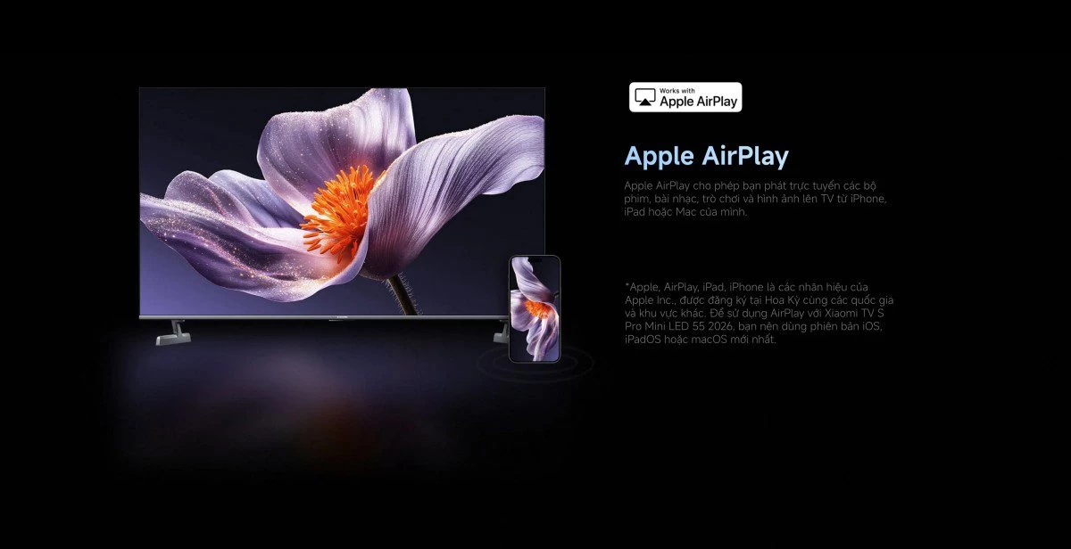 Tivi Xiaomi S Pro Mini LED 55 2026 – Bản Quốc Tế – 4K/144Hz – 3GB/32GB