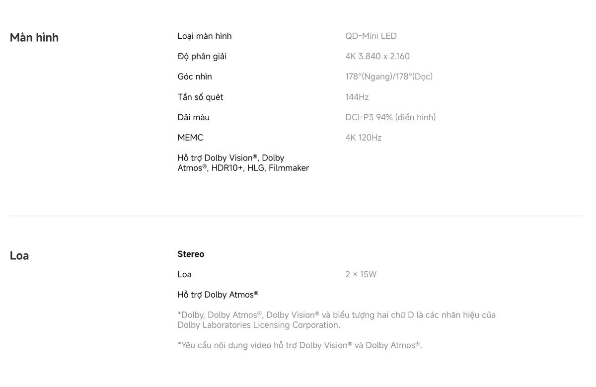 Tivi Xiaomi S Pro Mini LED 55 2026 – Bản Quốc Tế – 4K/144Hz – 3GB/32GB