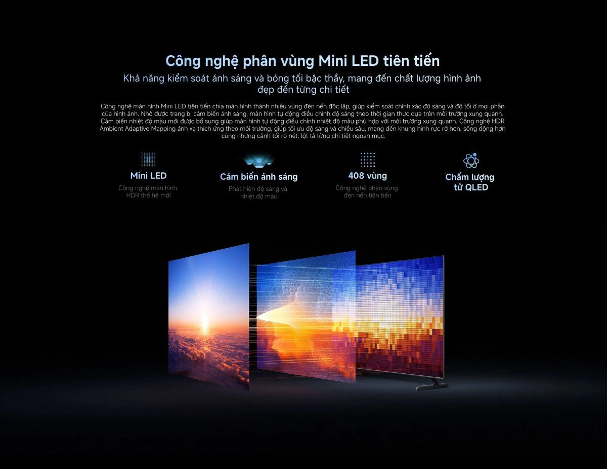 Tivi Xiaomi S Pro Mini LED 55 2026 – Bản Quốc Tế – 4K/144Hz – 3GB/32GB