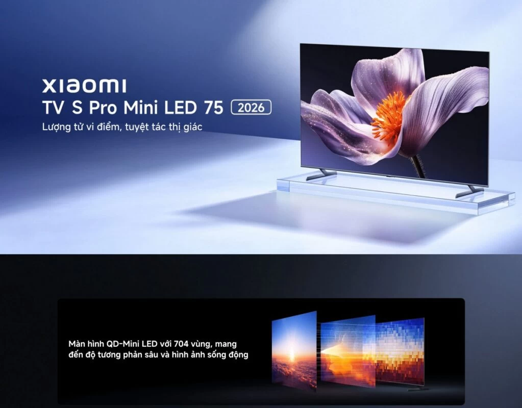 Tivi Xiaomi S Pro Mini LED 75 2026 – Bản Quốc Tế – 4K/144Hz – 3GB/32GB