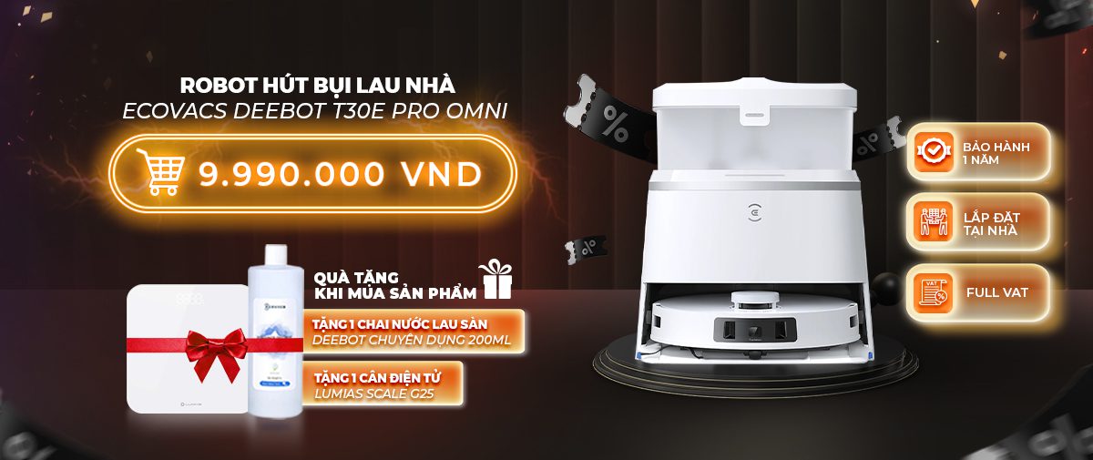 Robot hút bụi lau nhà Ecovacs Deebot T30e Pro Omni – Bản Quốc Tế