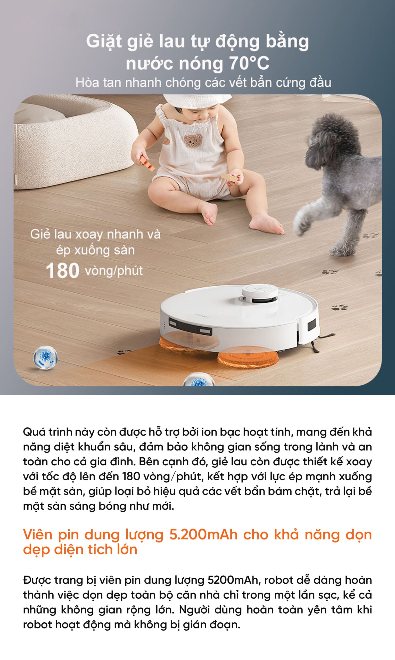 Robot hút bụi lau nhà Ecovacs Deebot T30e Pro Omni – Bản Quốc Tế
